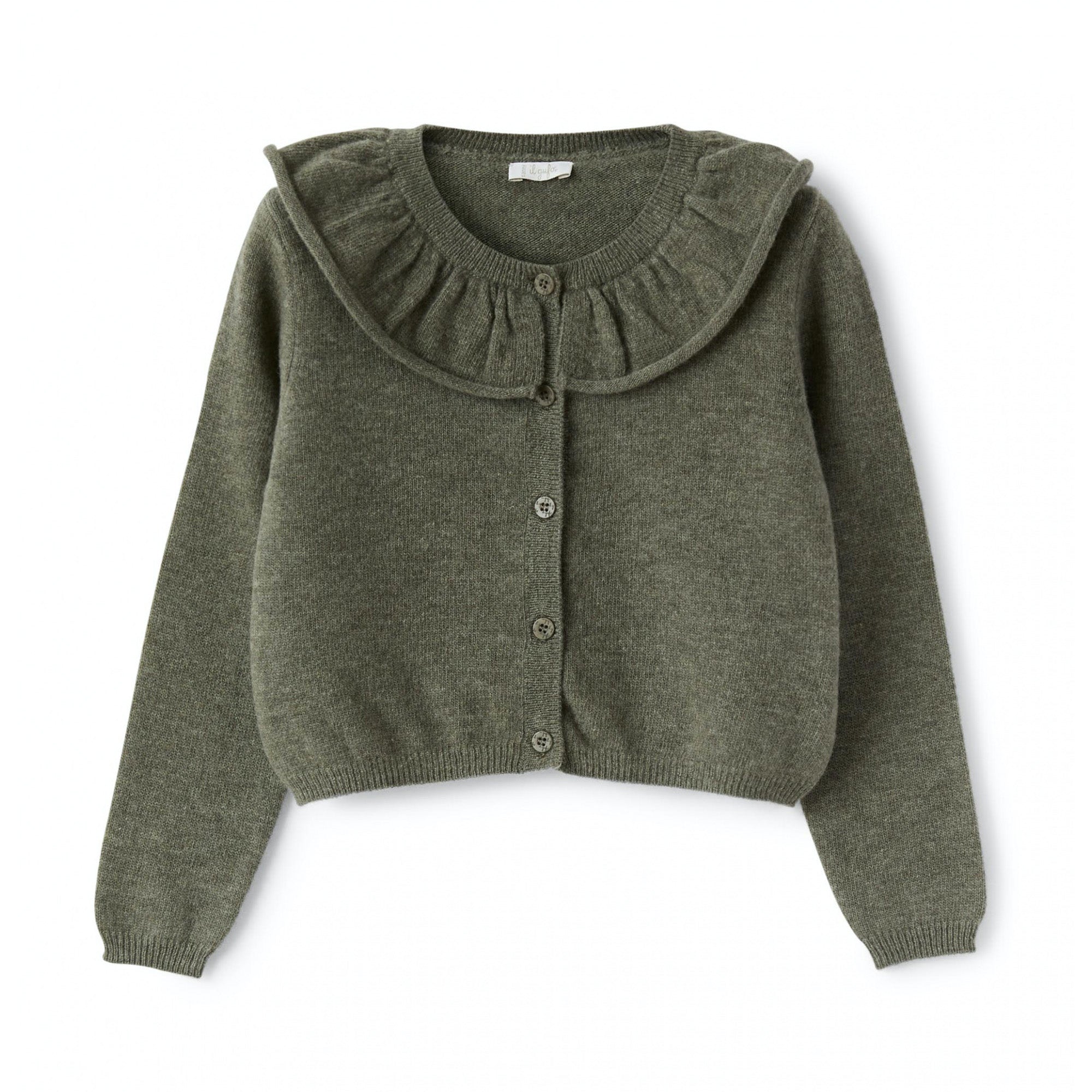 Girls Dark Grey Wool Cardigan
