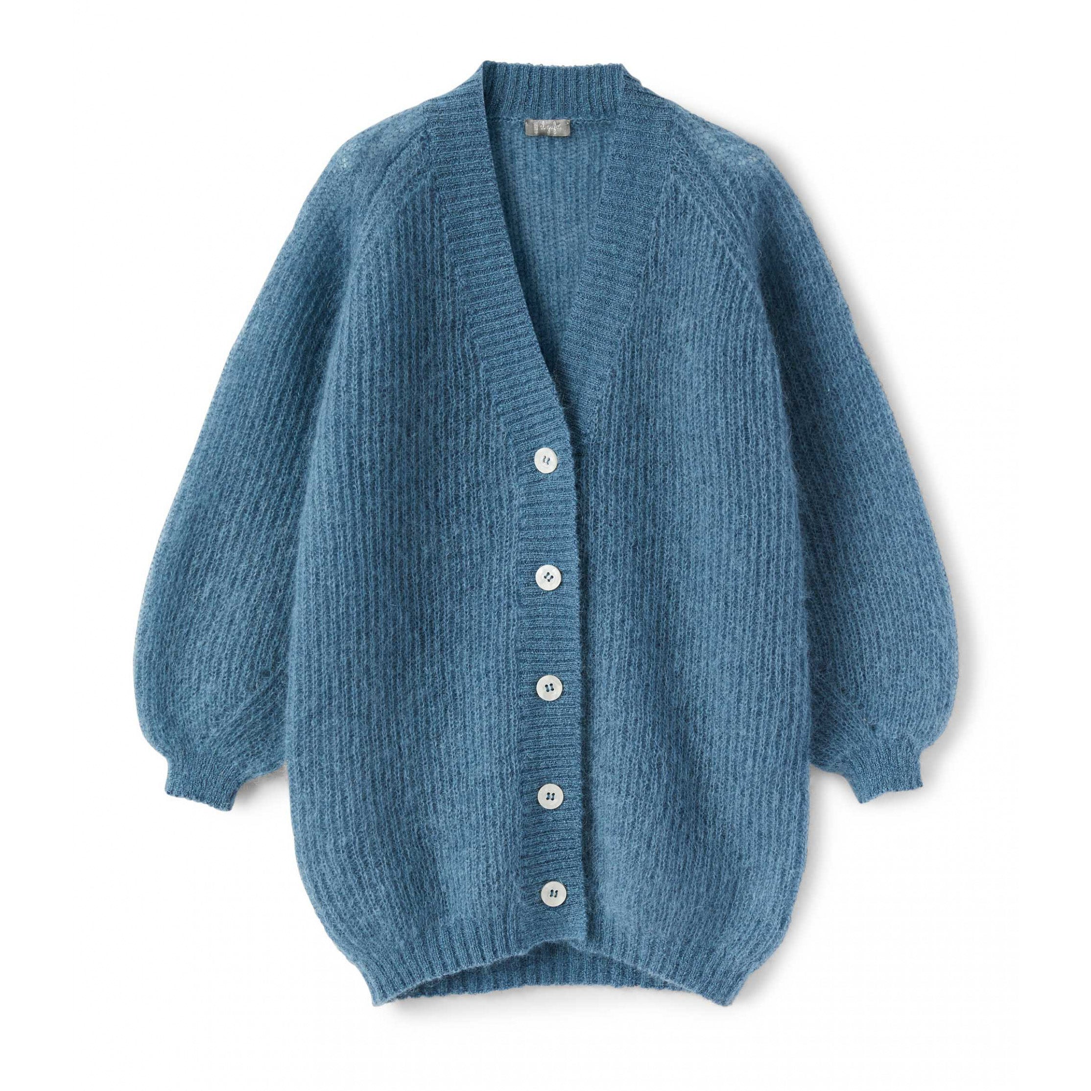 Girls Blue Mohair Cardigan
