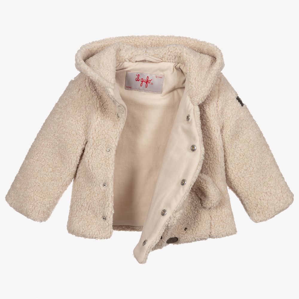 Baby Boys & Girls Beige Faux Fur Coat