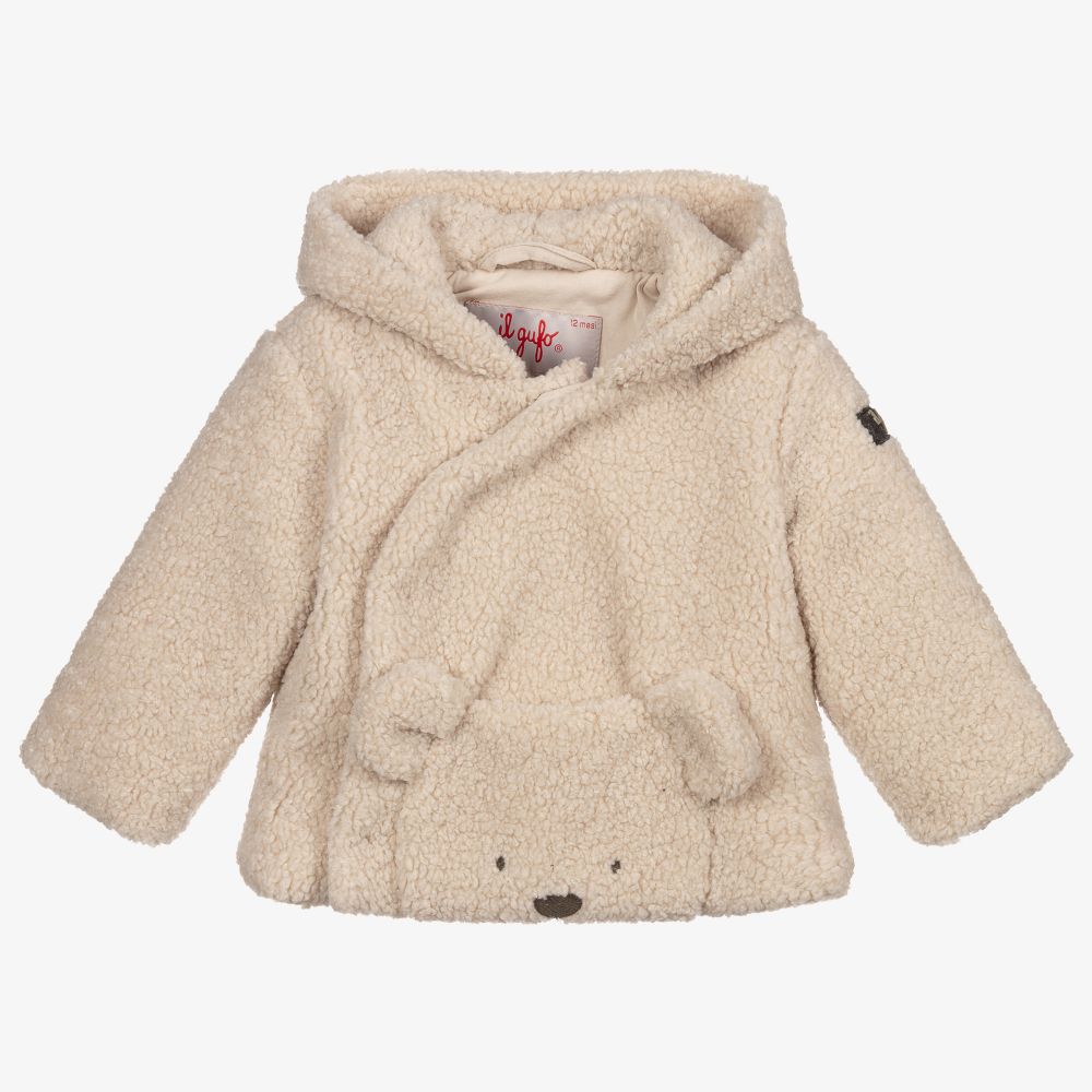 Baby Boys & Girls Beige Faux Fur Coat