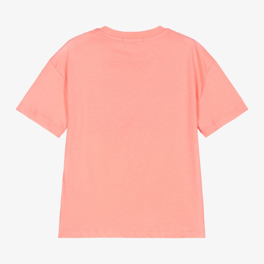 Girls Pink Logo Cotton T-Shirt