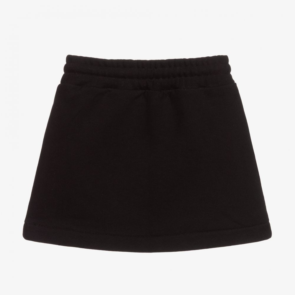 Girls Black Logo Cotton Skirt