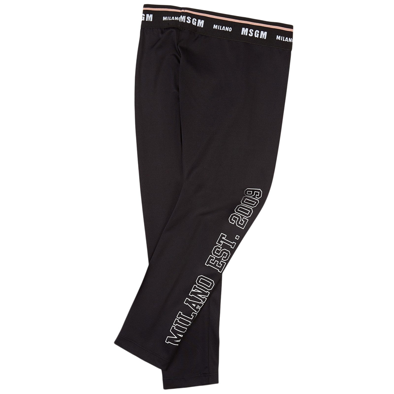 Girls Black Logo Leggings
