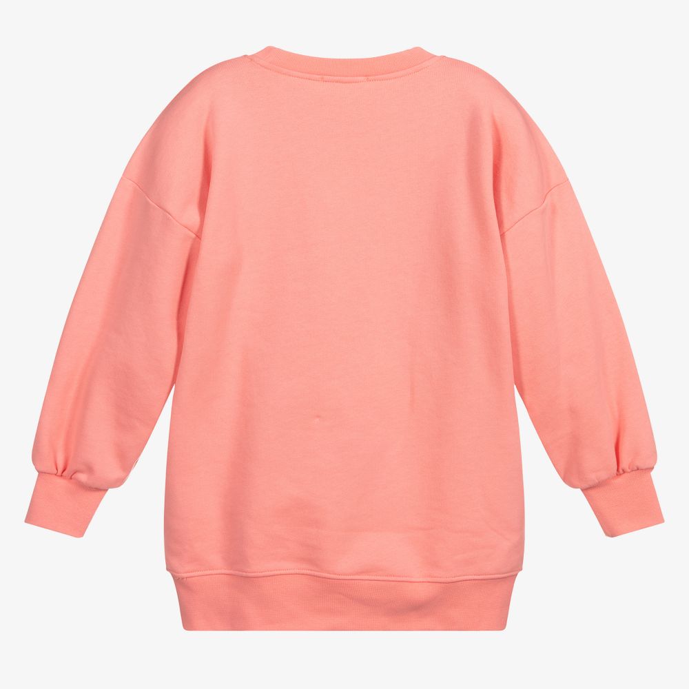 Girls Peach & Red Heart Cotton Dress