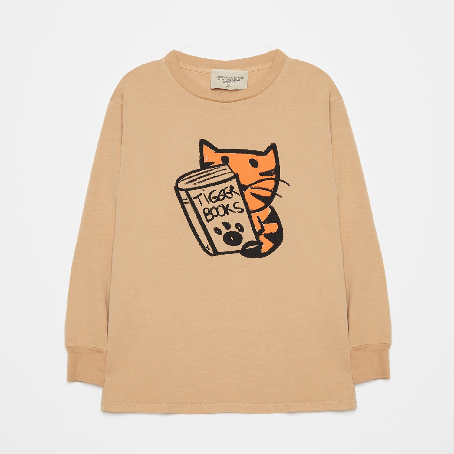 Boys & Girls Light Brown Printed Cotton T-Shirt