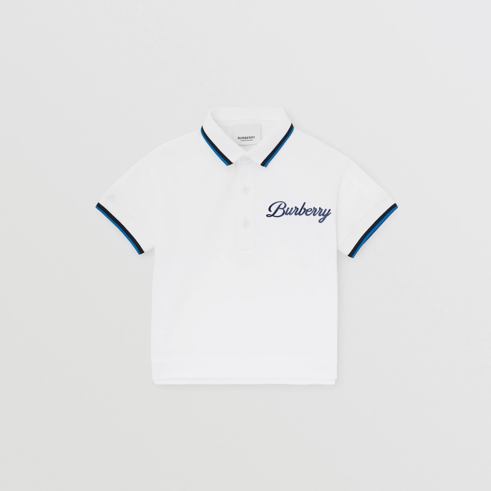 Baby Boys White Logo Cotton Polo Shirt