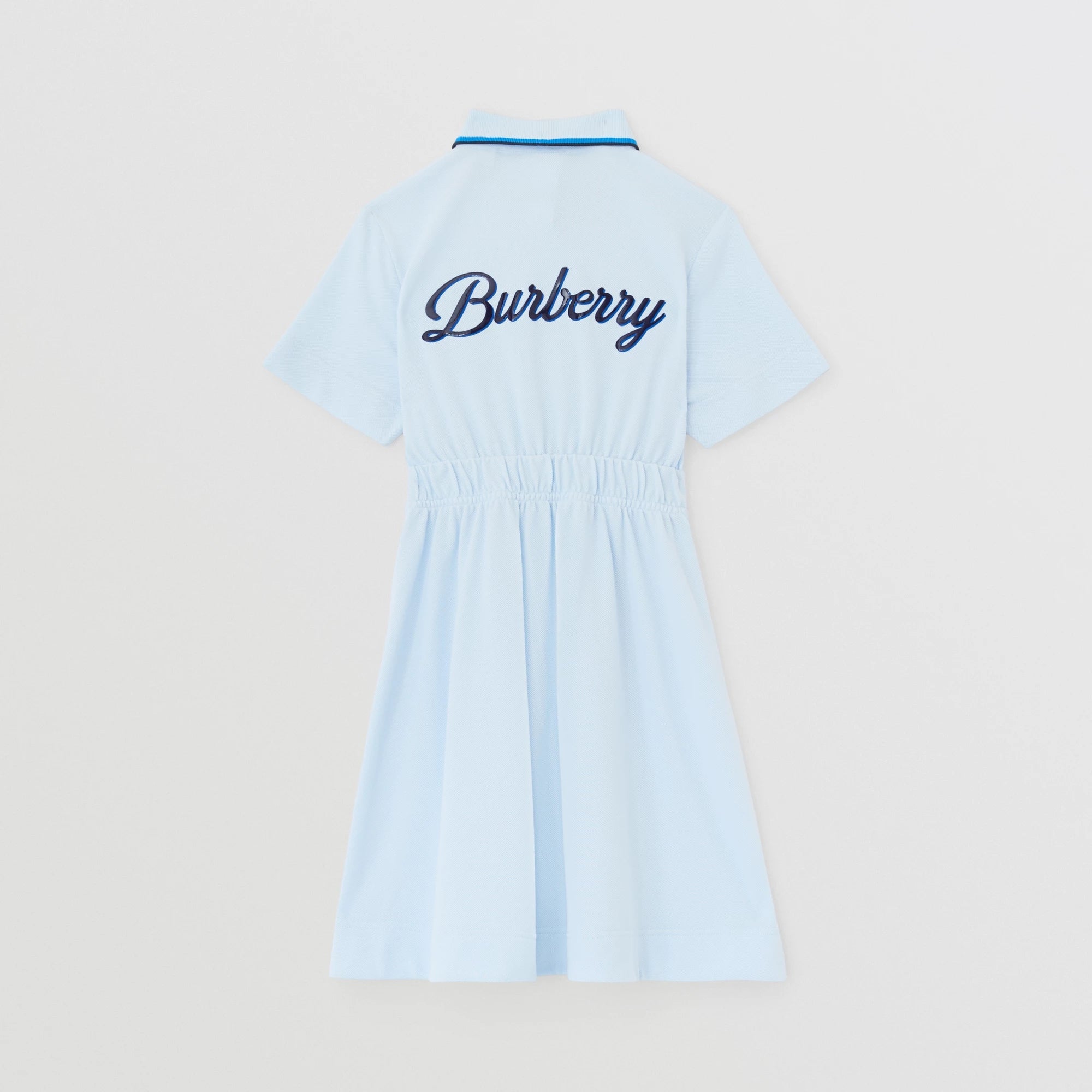 Girls Light Blue Logo Cotton Dress