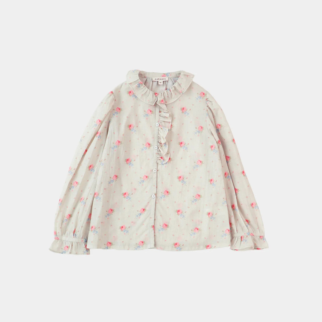Girls Pink Flower Cotton Shirt