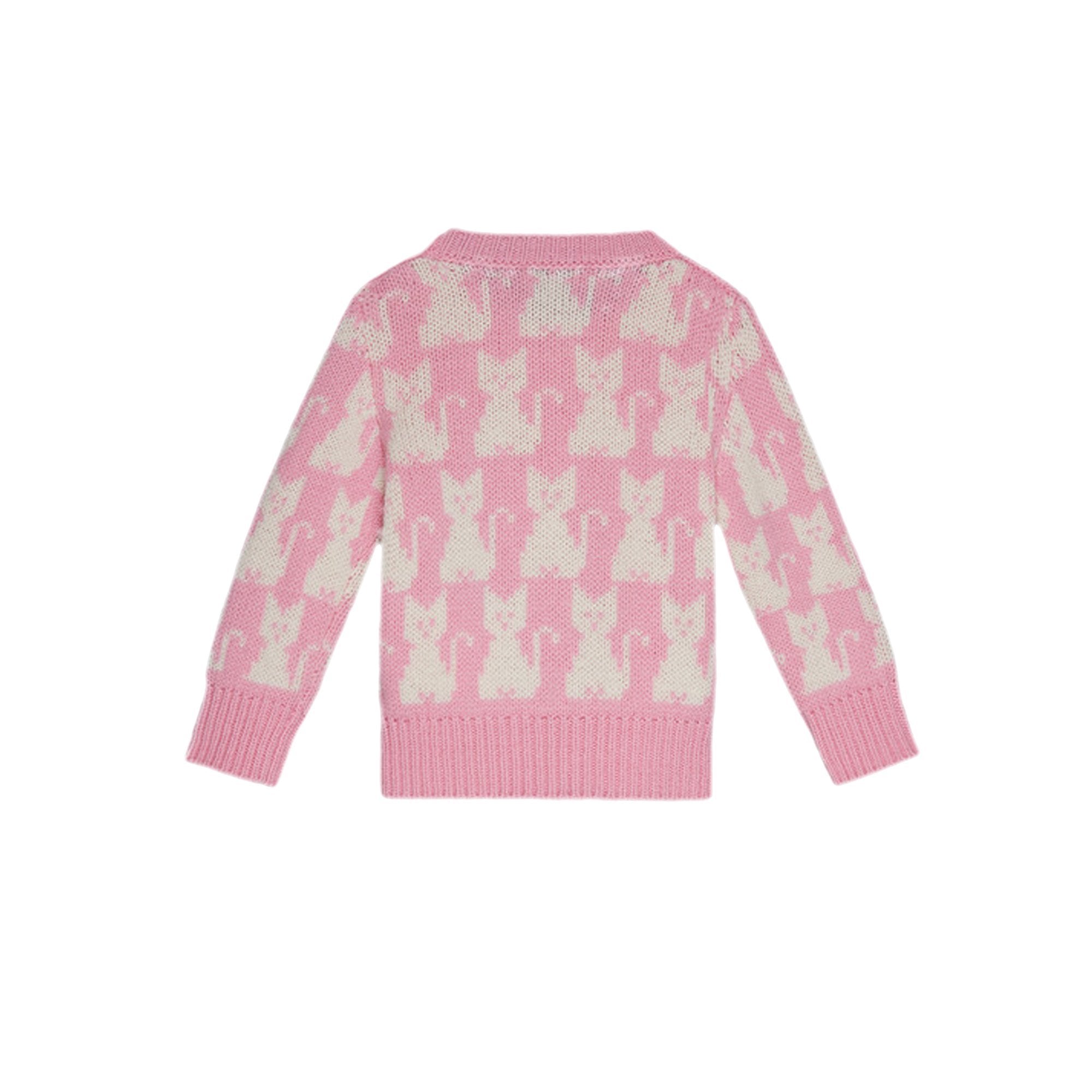 Baby Girls Pink Wool Base Fabric Sweater