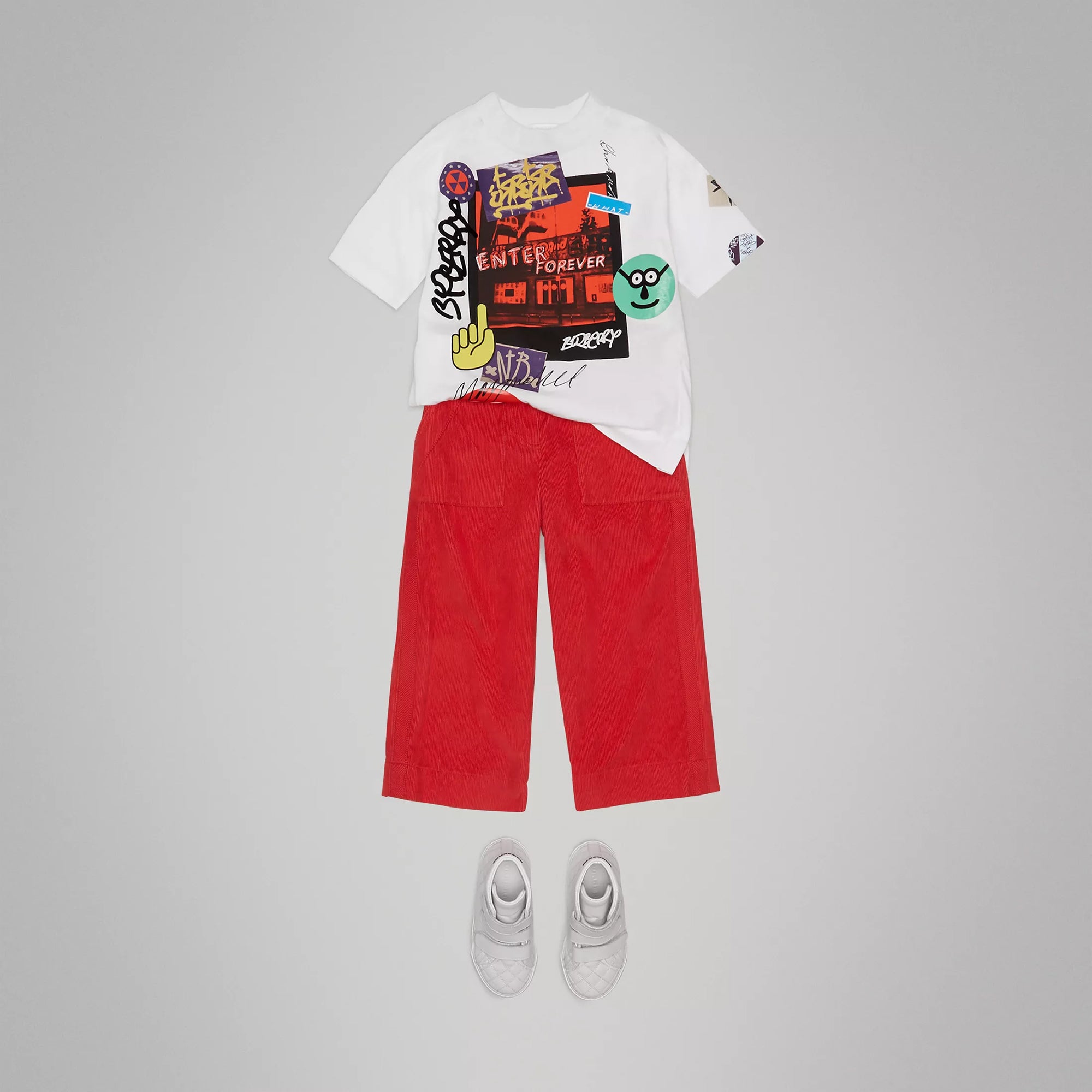 Girls White Cotton T-shirt