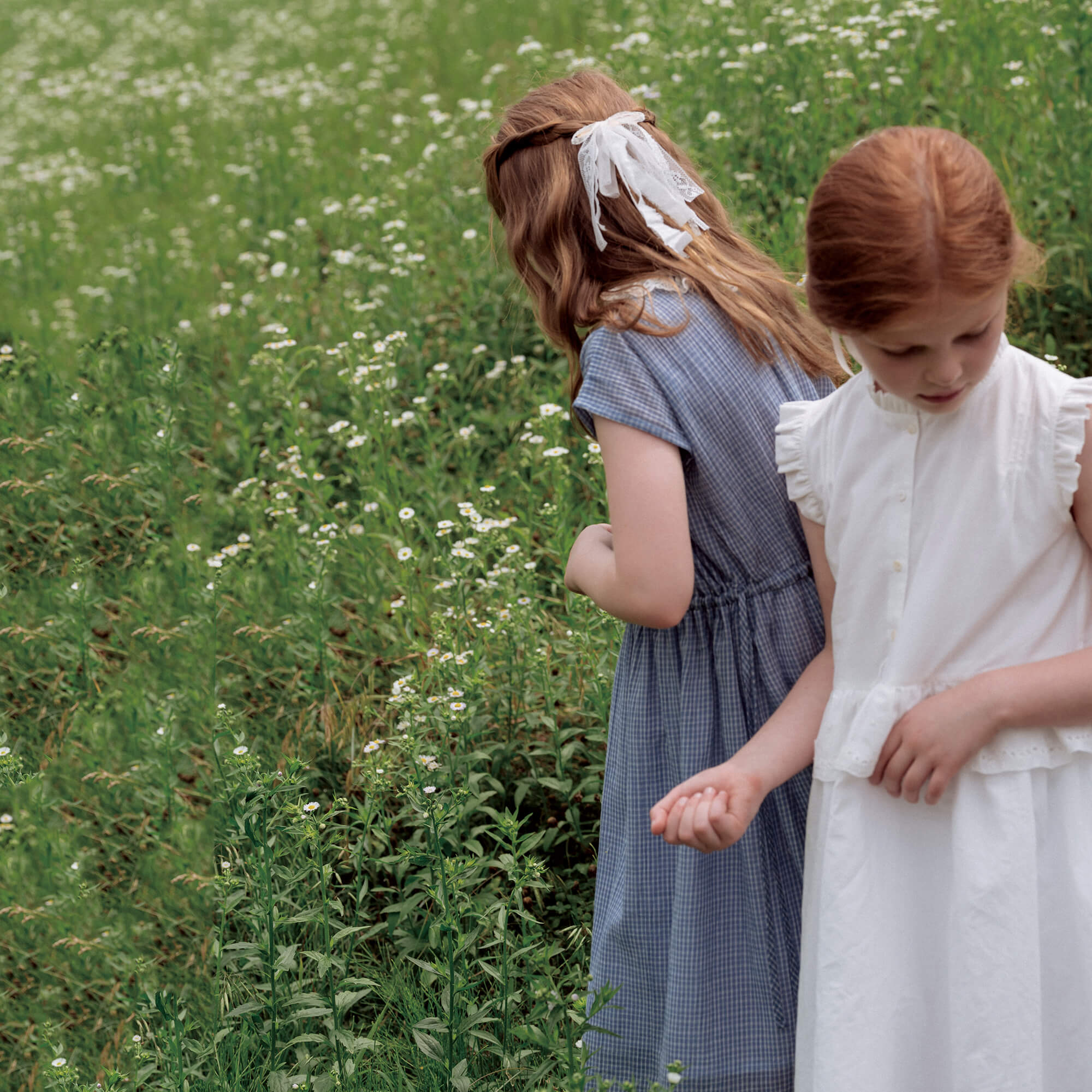 Girls Blue Check Cotton Dress