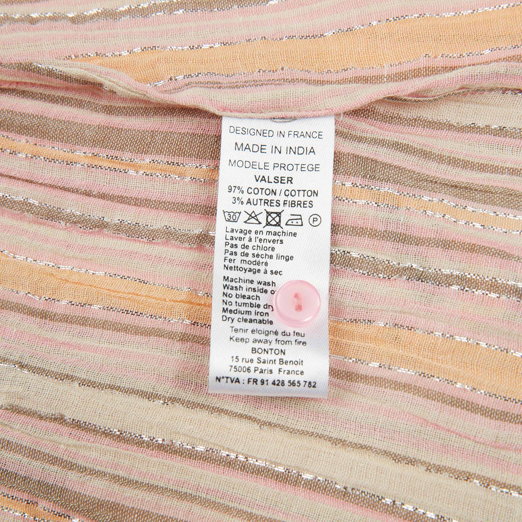 Baby Girls Pink & Brown Stripe Cotton Top