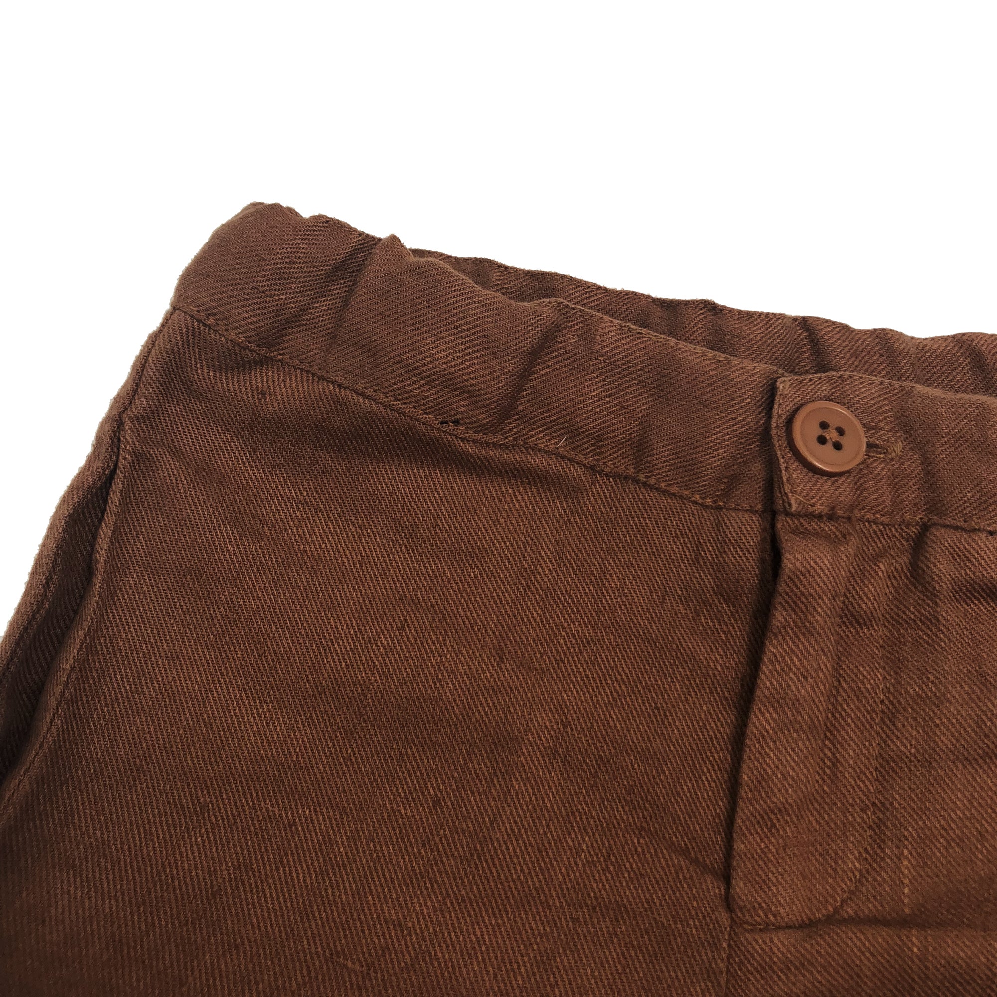 Girls & Boys Camel Linen Woven Shorts