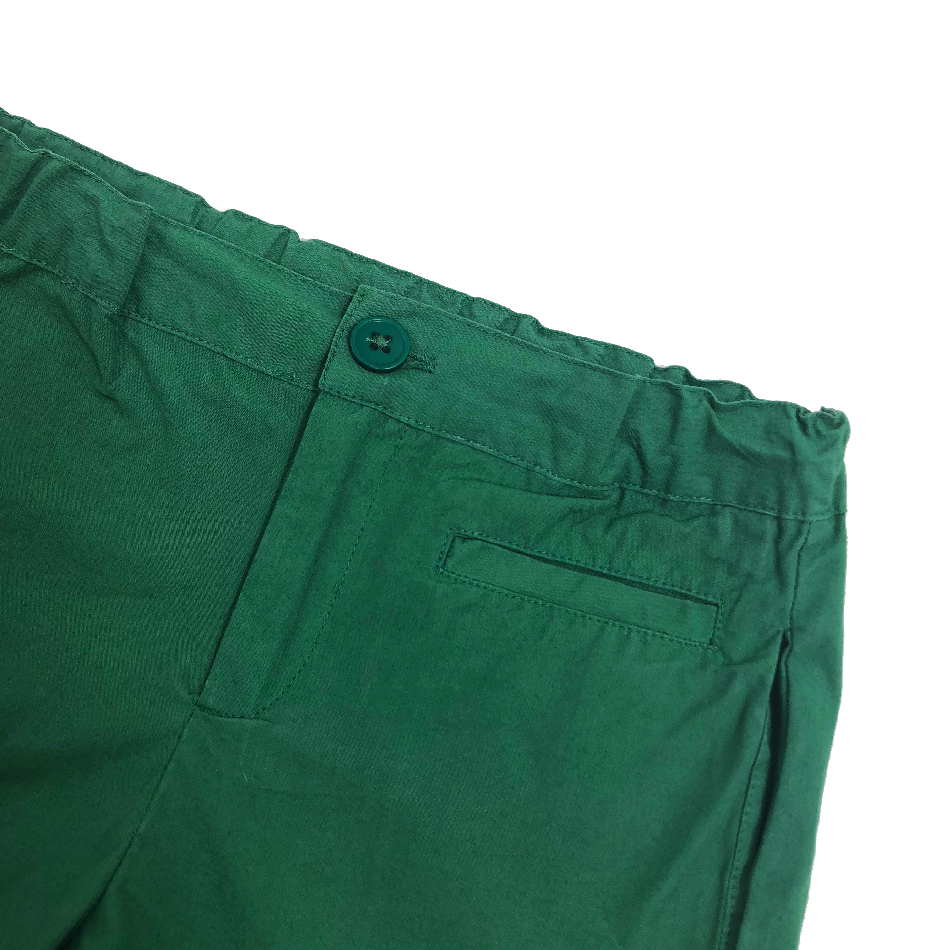 Boys Min Green Cotton Woven Shorts