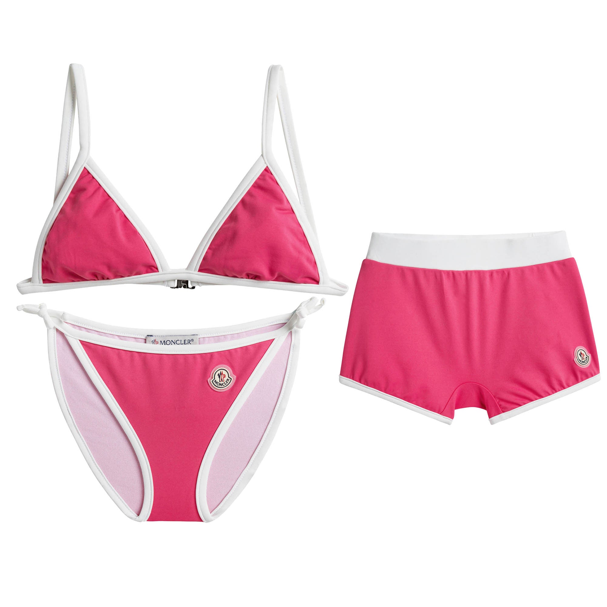 Girls Pink Bikini & Shorts （3 Piece）