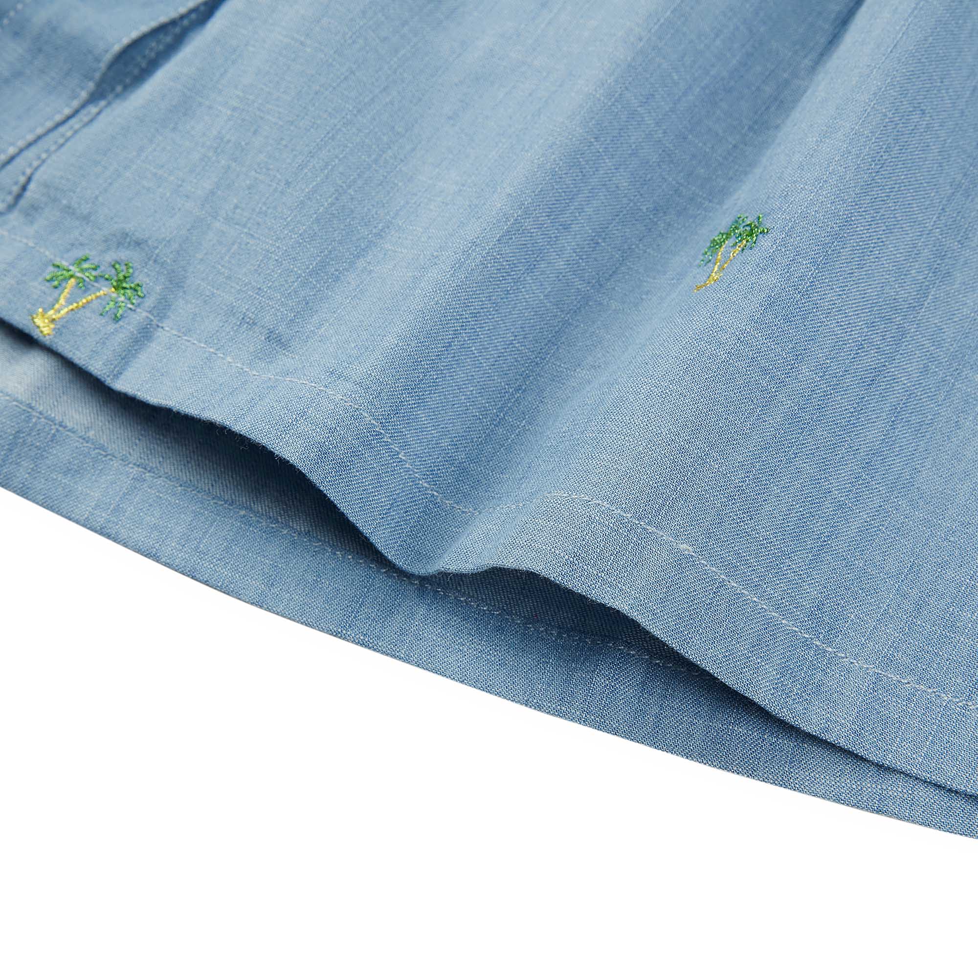 Girls Blue Embroidered Skirt