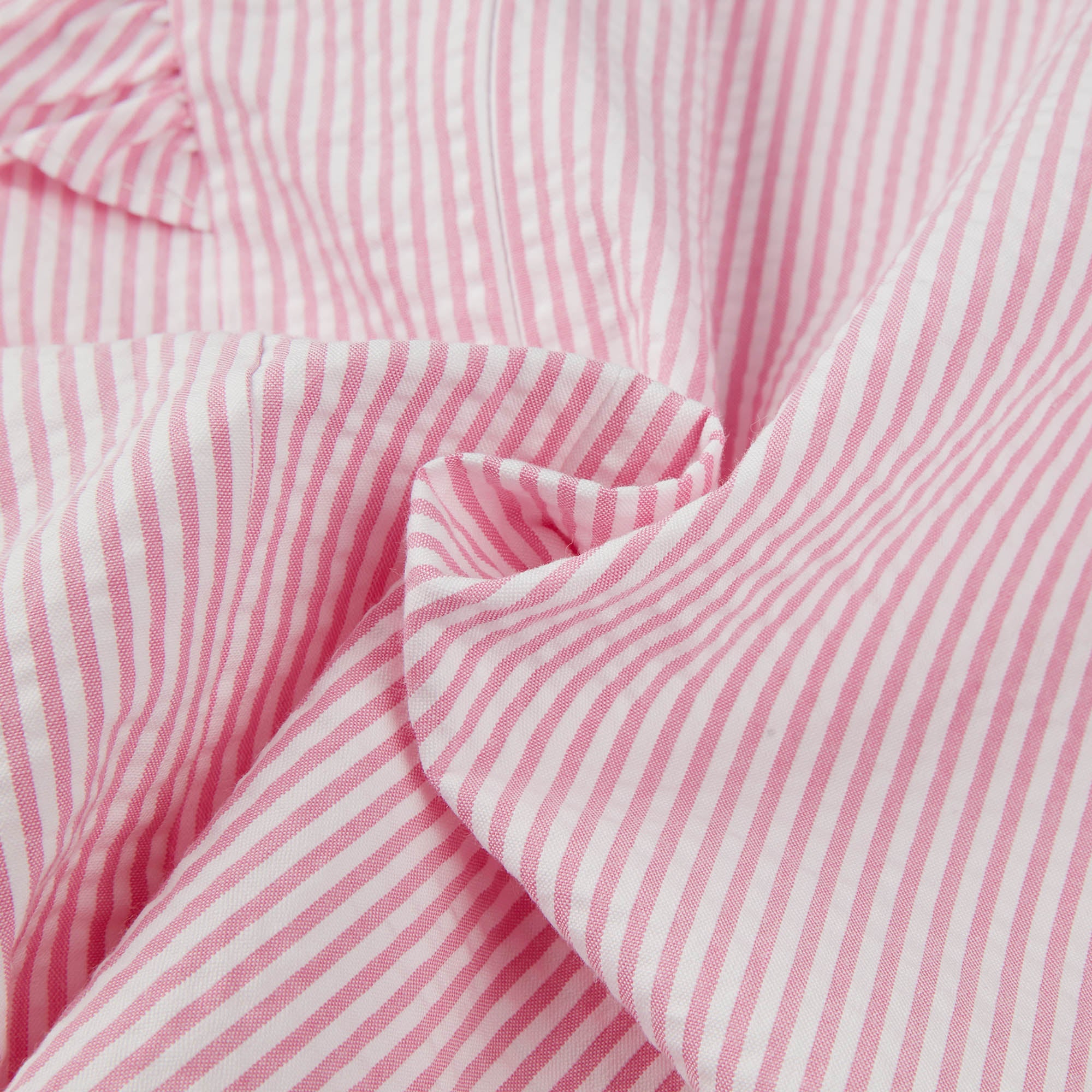 Girls Pink Striped Cotton Dress