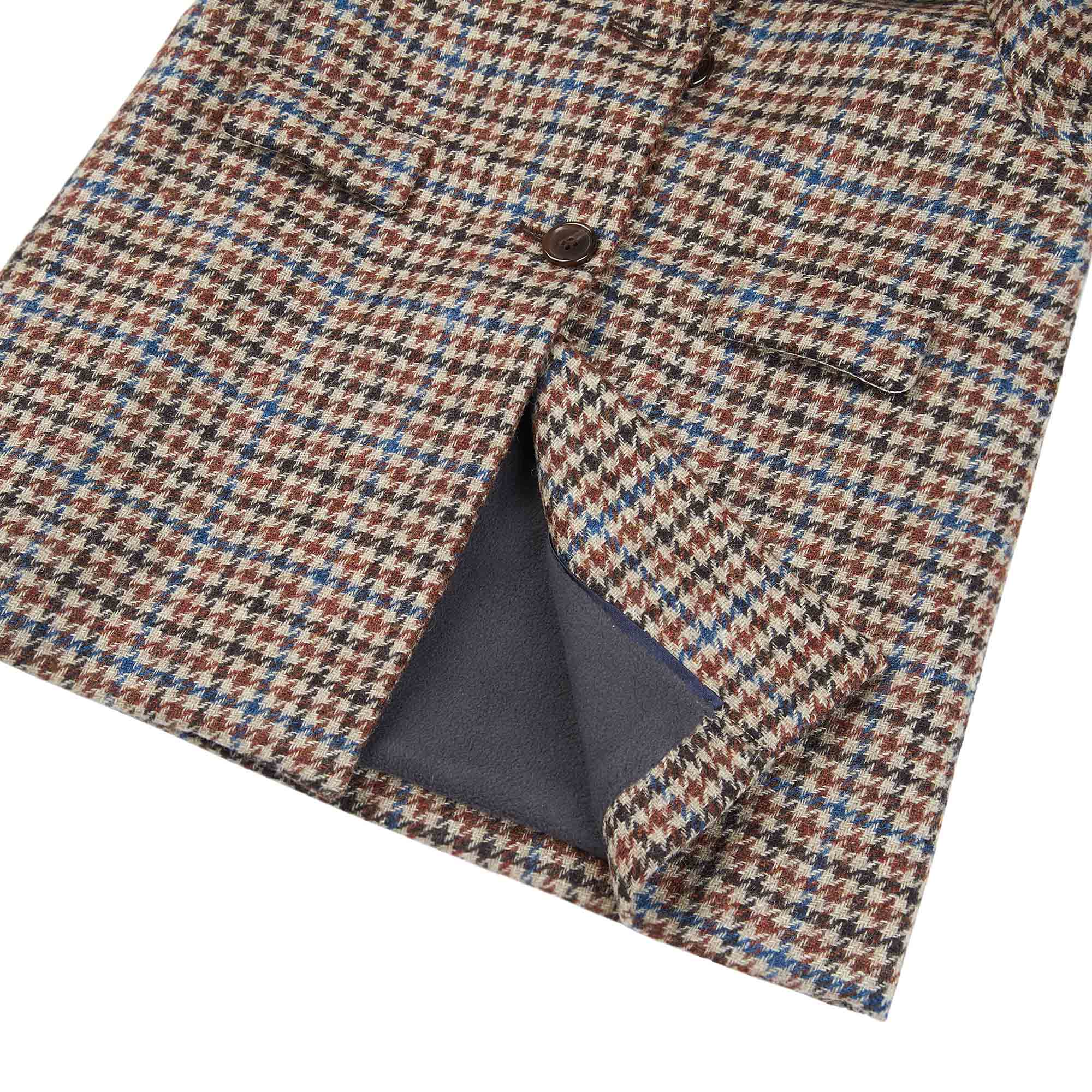 Baby Girls Beige Check Wool Coat
