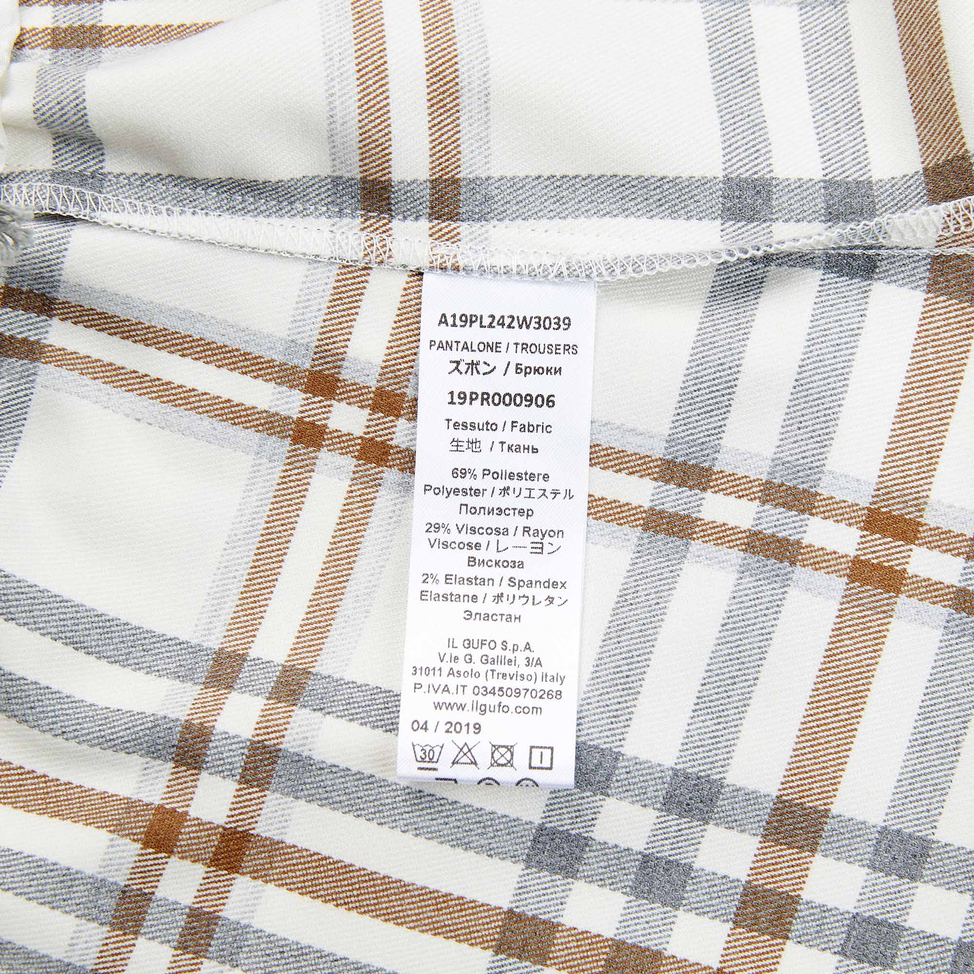 Girls Beige Check Trousers