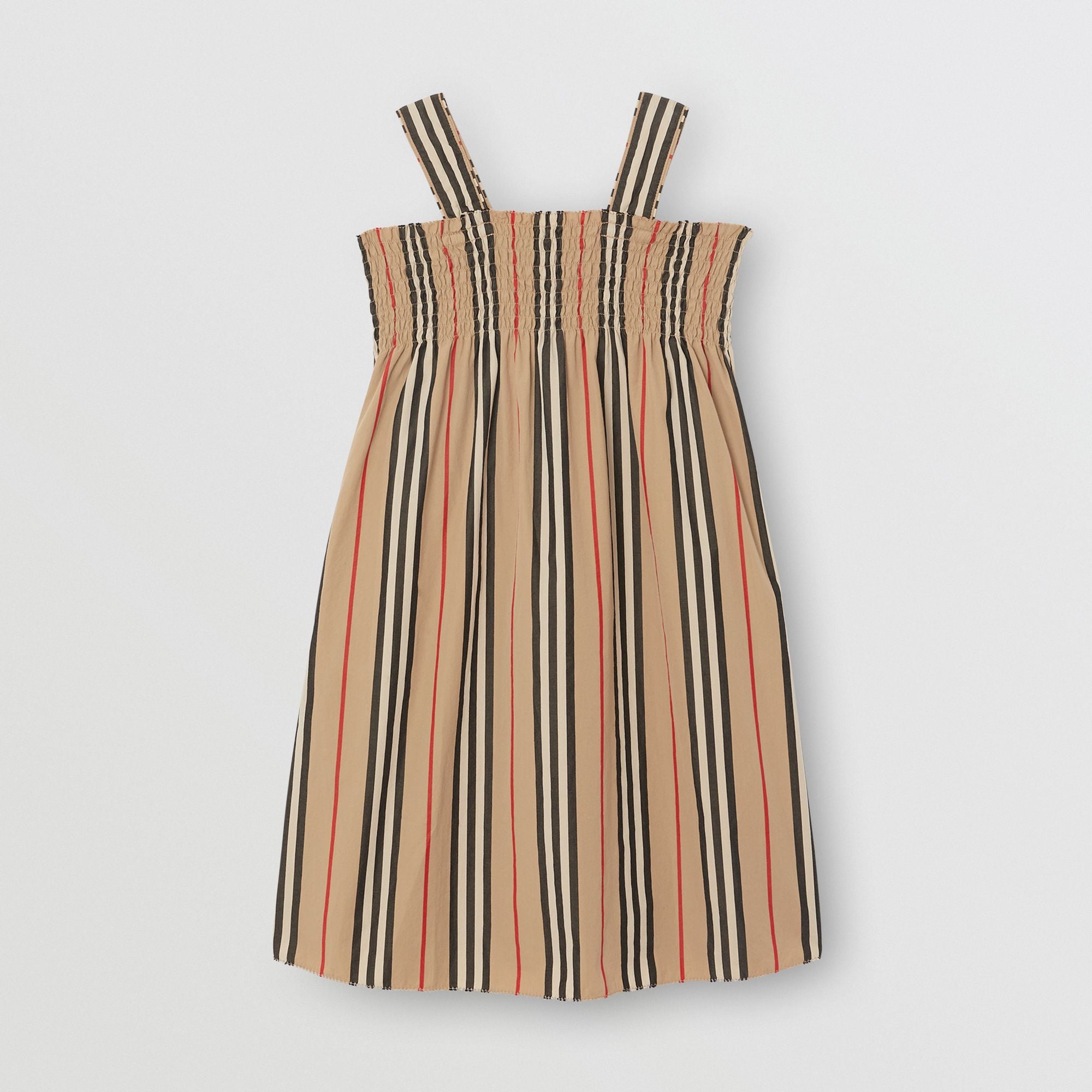 Girls Archive Beige Stripes Cotton Dress