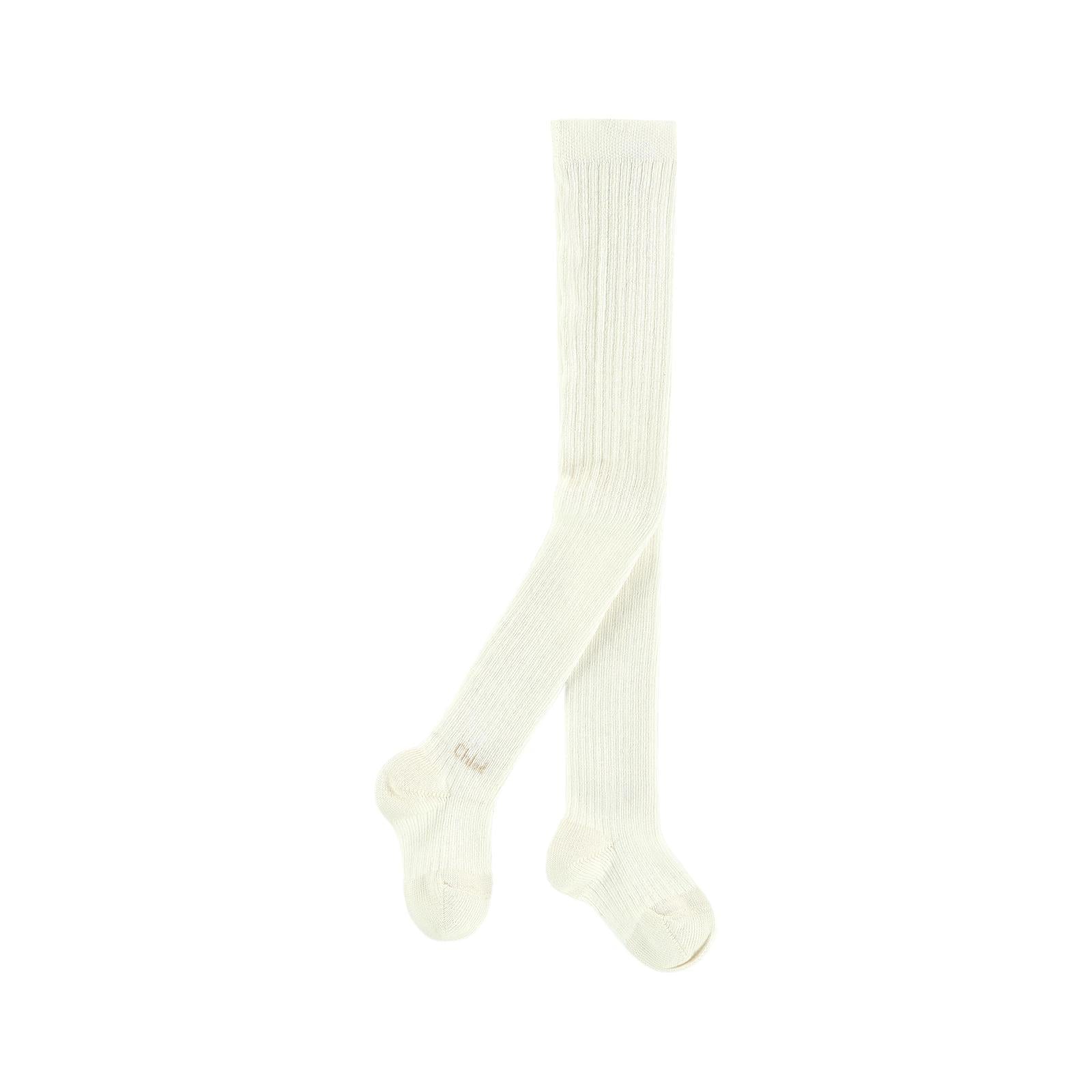 Girls White Cotton Tights