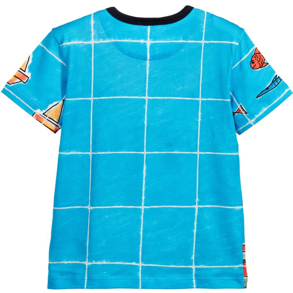 Boys Multicolor Printed Cotton Jersey Beachwear T-Shirt - CÉMAROSE | Children's Fashion Store - 2