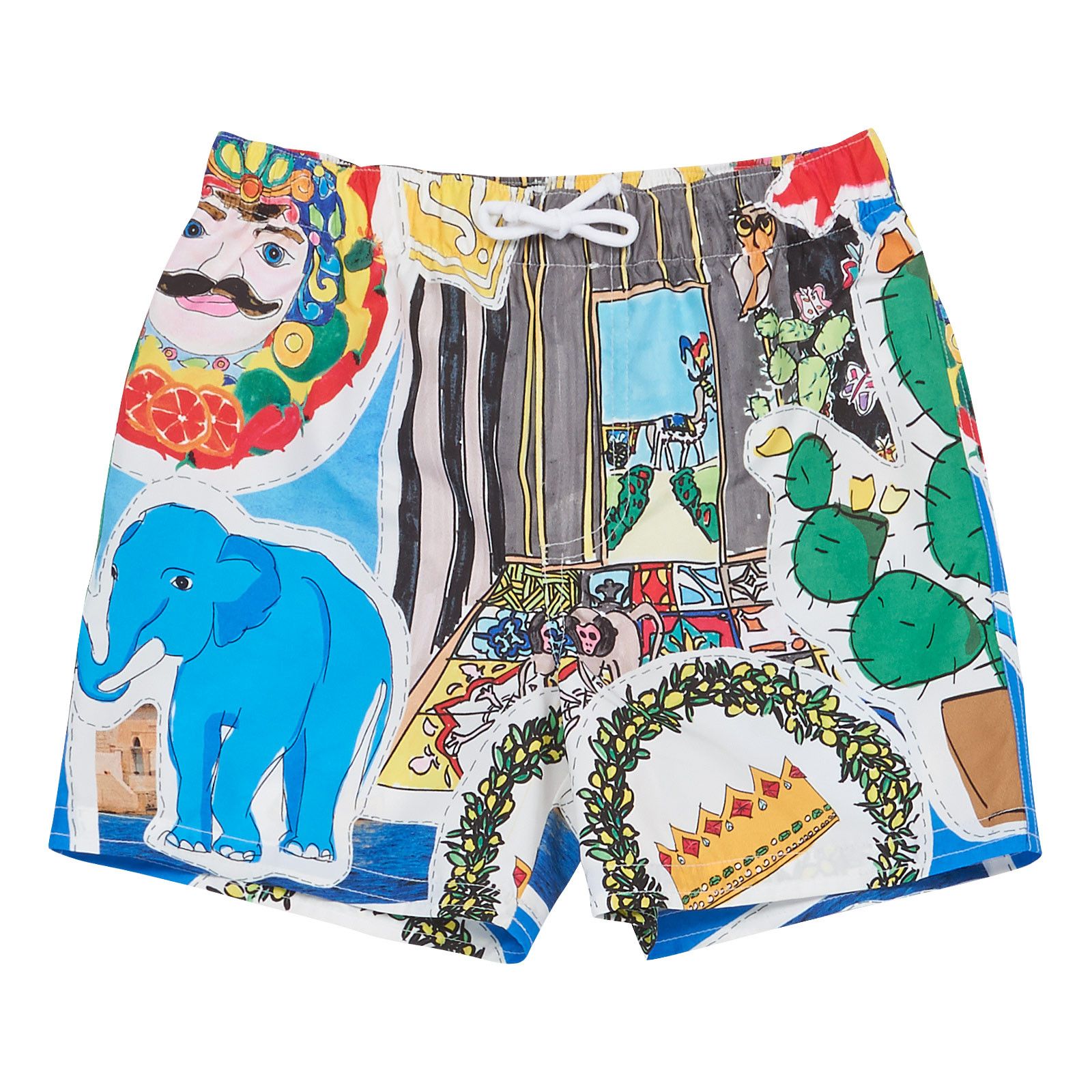 Boys Multicolor Printed Beachwear Short - CÉMAROSE | Children's Fashion Store - 1