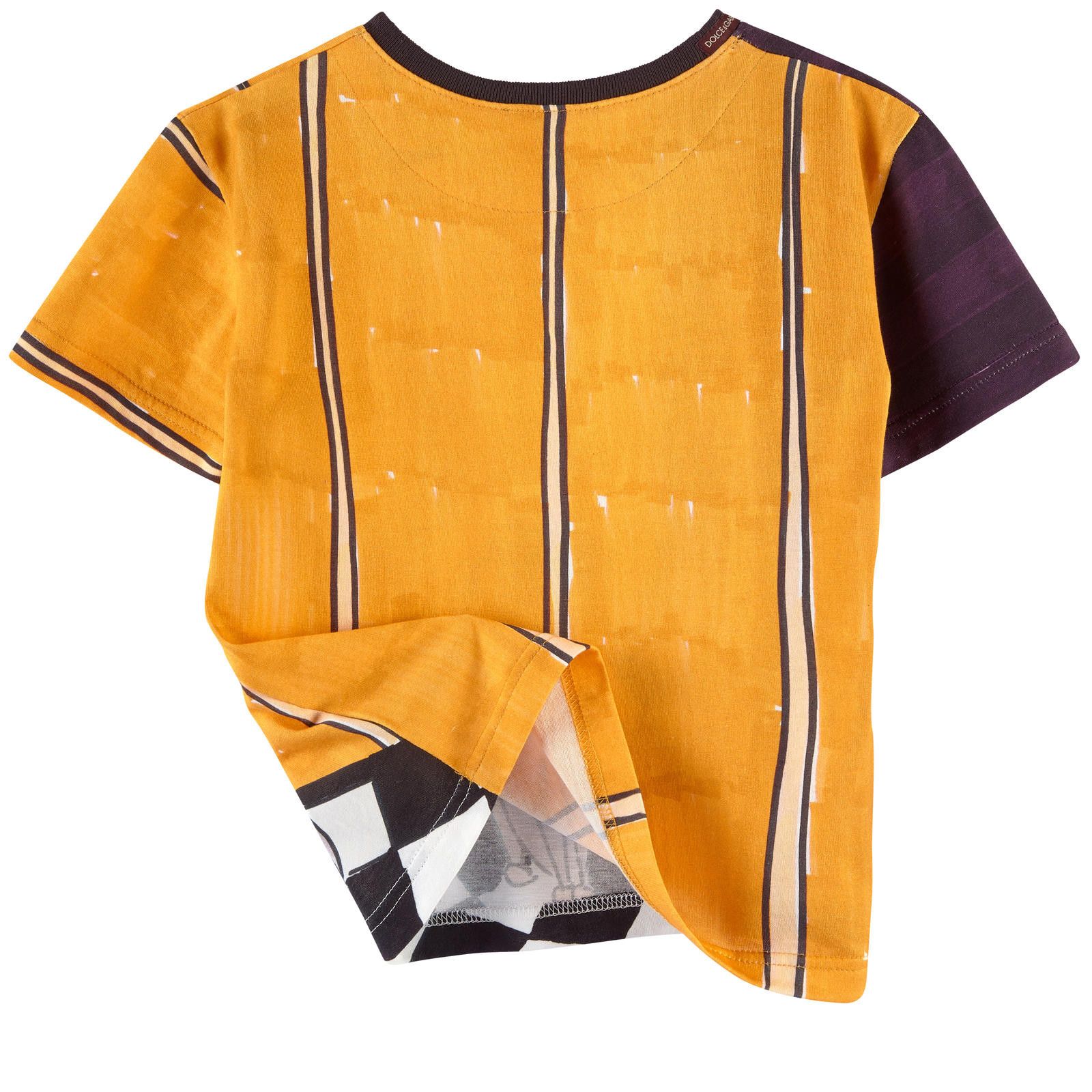 Boys Yellow&Black Monkey Printed Cotton Jersey T-Shirt - CÉMAROSE | Children's Fashion Store - 2