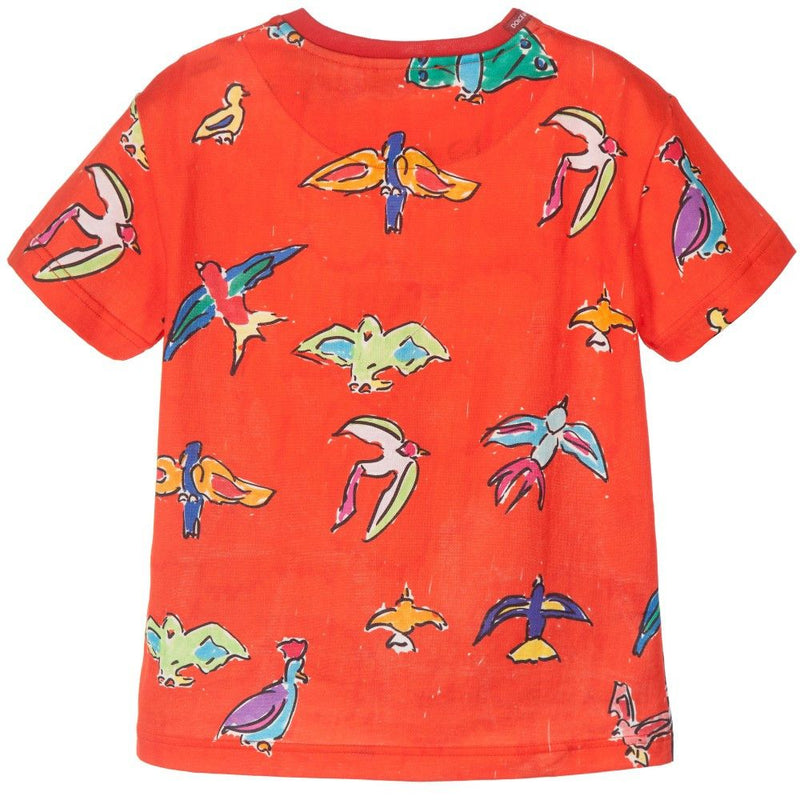 Boys Red&Black Monkey Printed Cotton Jersey T-Shirt - CÉMAROSE | Children's Fashion Store - 2