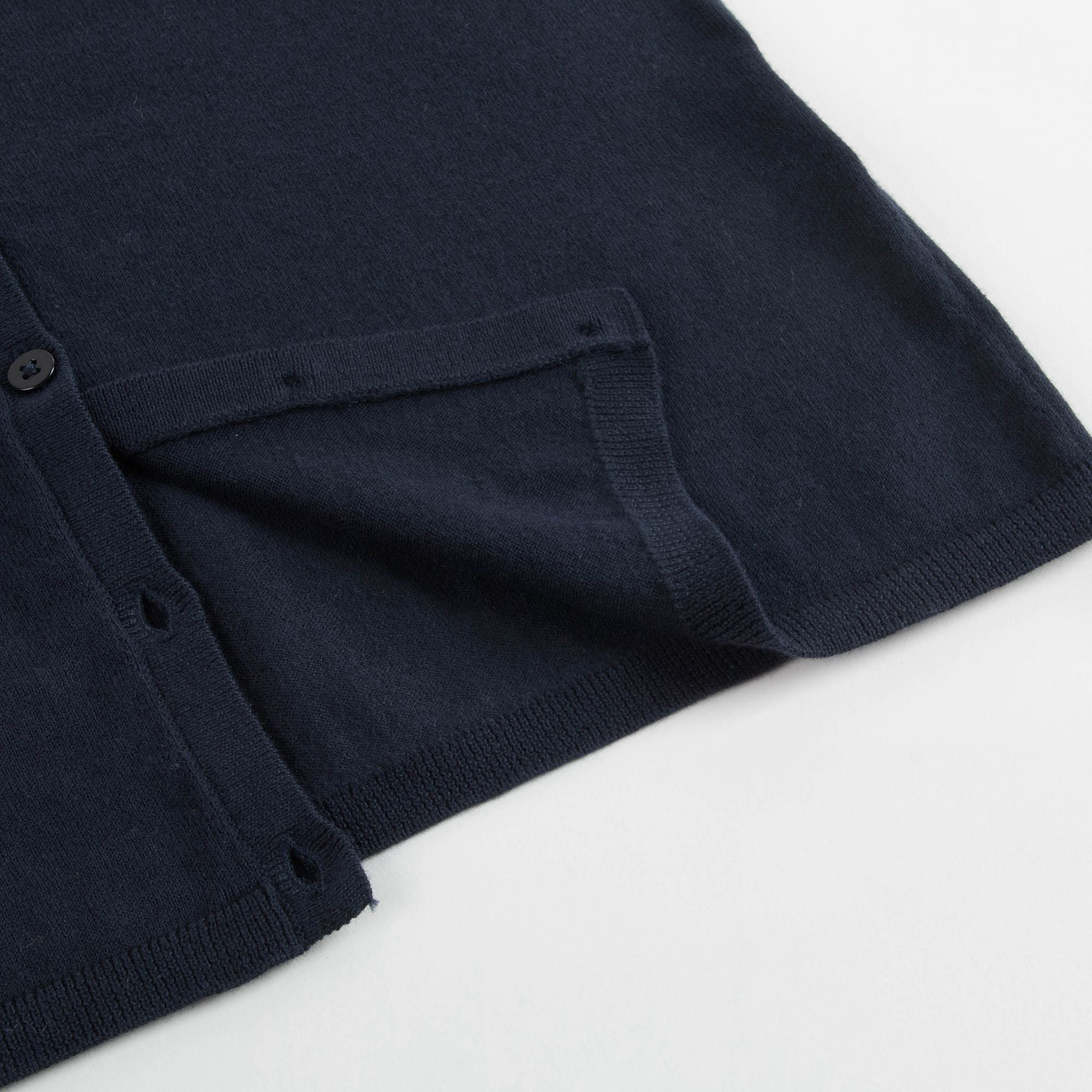 Girls Navy Cherry Logo Cotton Cardigan