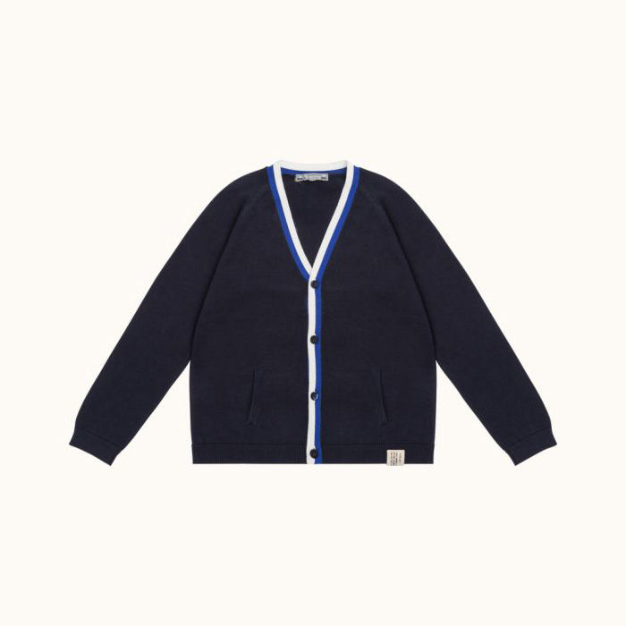 Boys Navy Cotton Cardigan