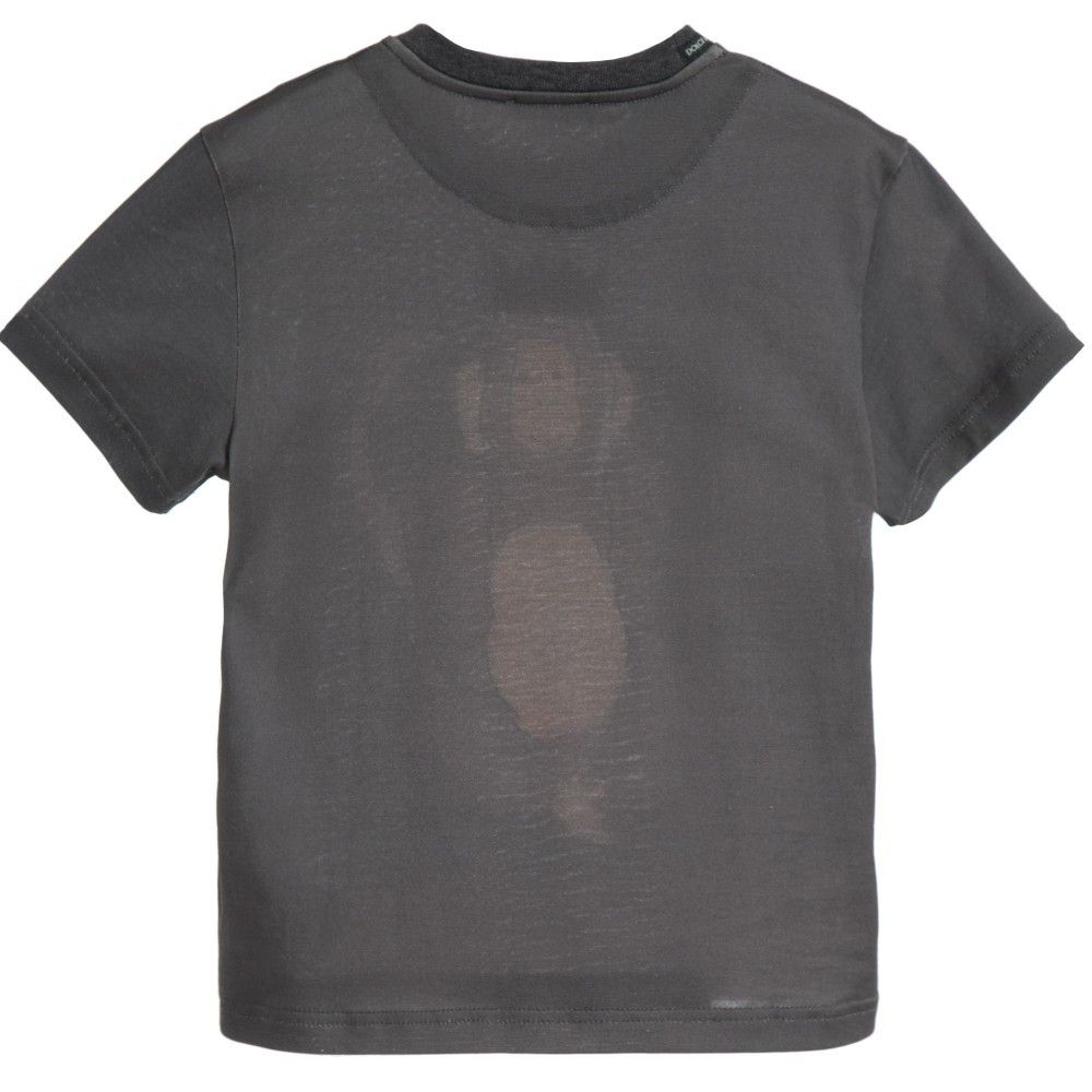 Boys Grey Monkey Printed Cotton Jersey T-Shirt - CÉMAROSE | Children's Fashion Store - 3