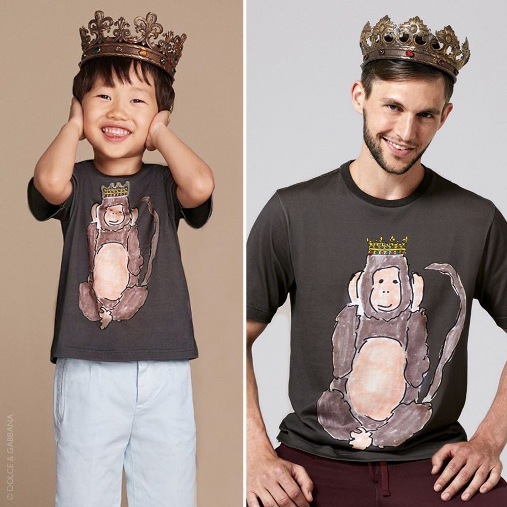Boys Grey Monkey Printed Cotton Jersey T-Shirt - CÉMAROSE | Children's Fashion Store - 2