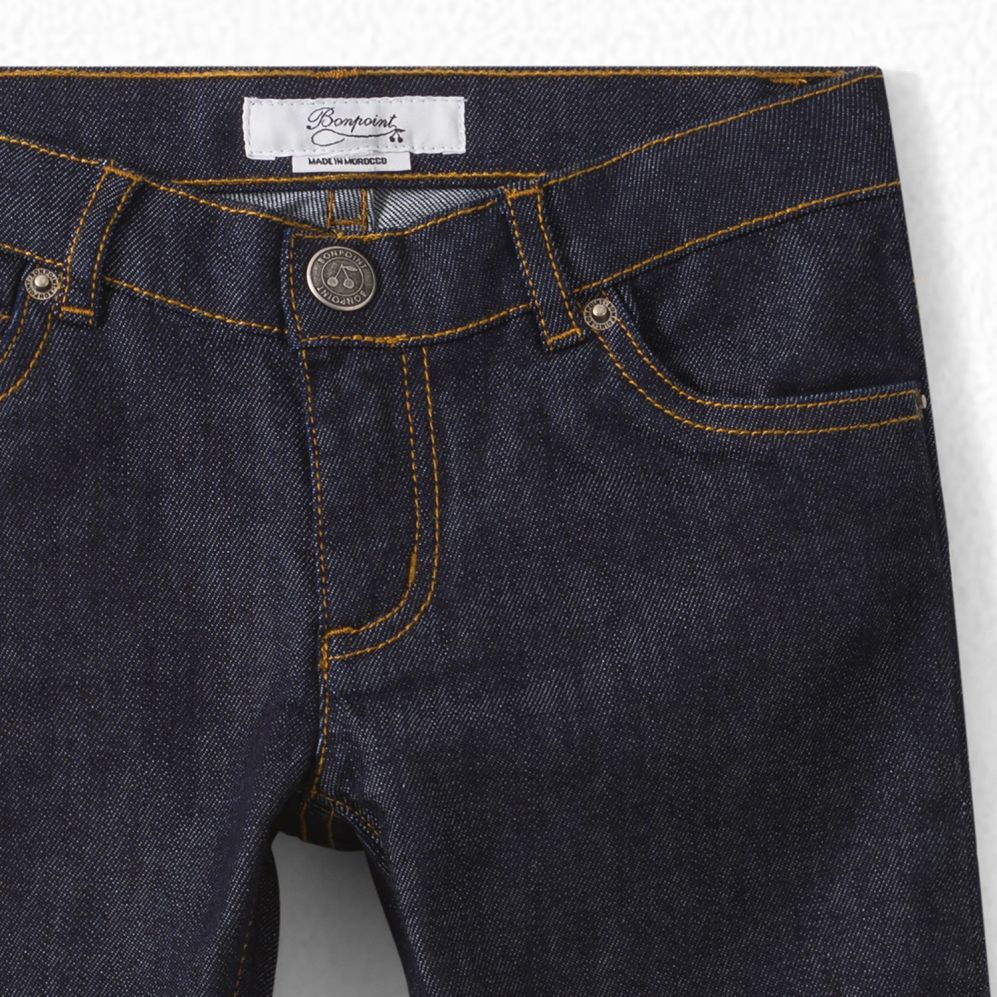 Girls Dark Navy Denim Trousers