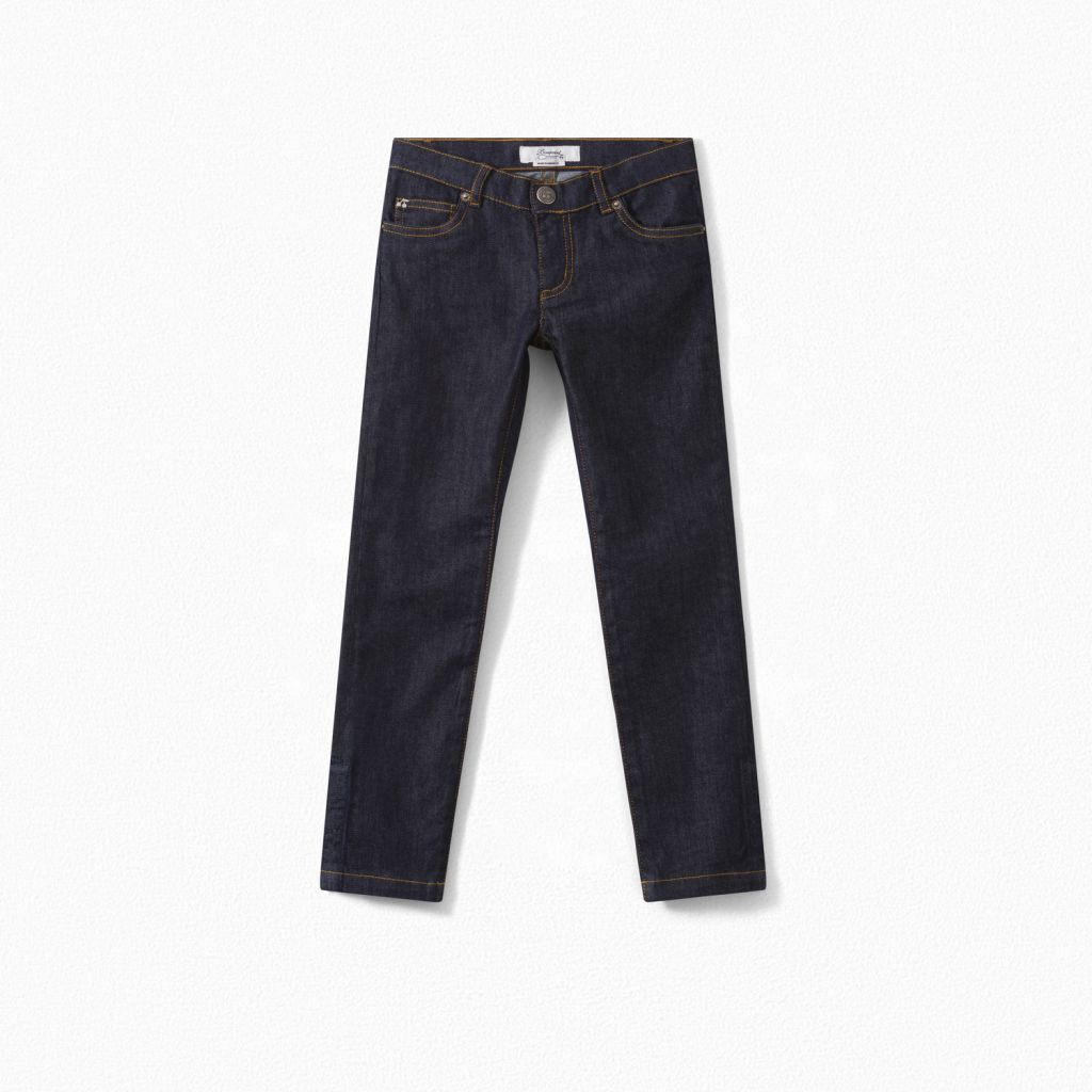Girls Dark Navy Denim Trousers