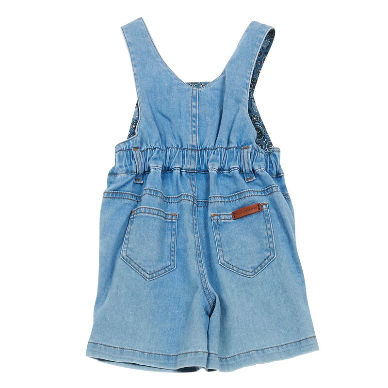 Baby Boys Blue Denim Jersey Strap Dungarees - CÉMAROSE | Children's Fashion Store - 2