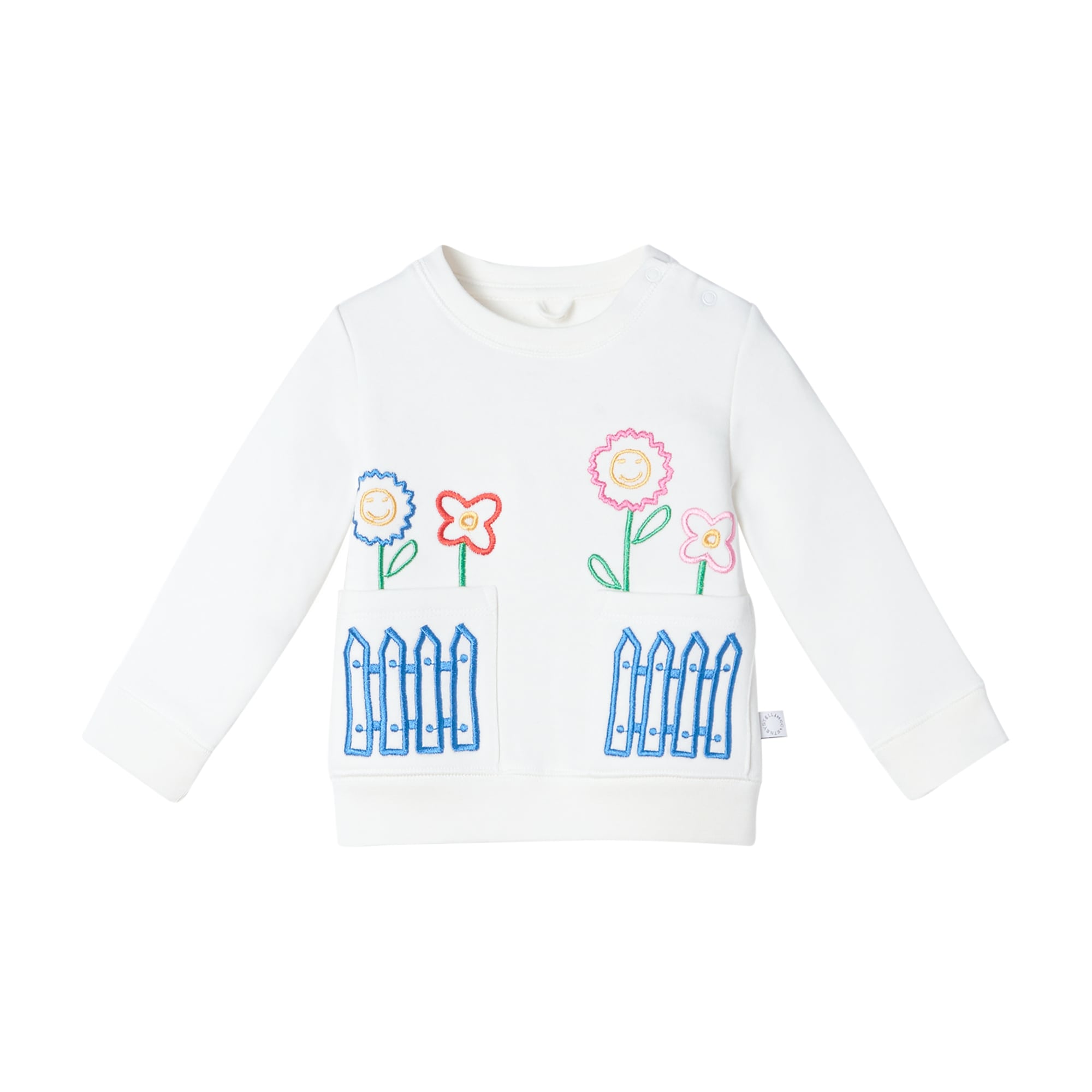Baby Girls White Embroidered Cotton Sweatshirt