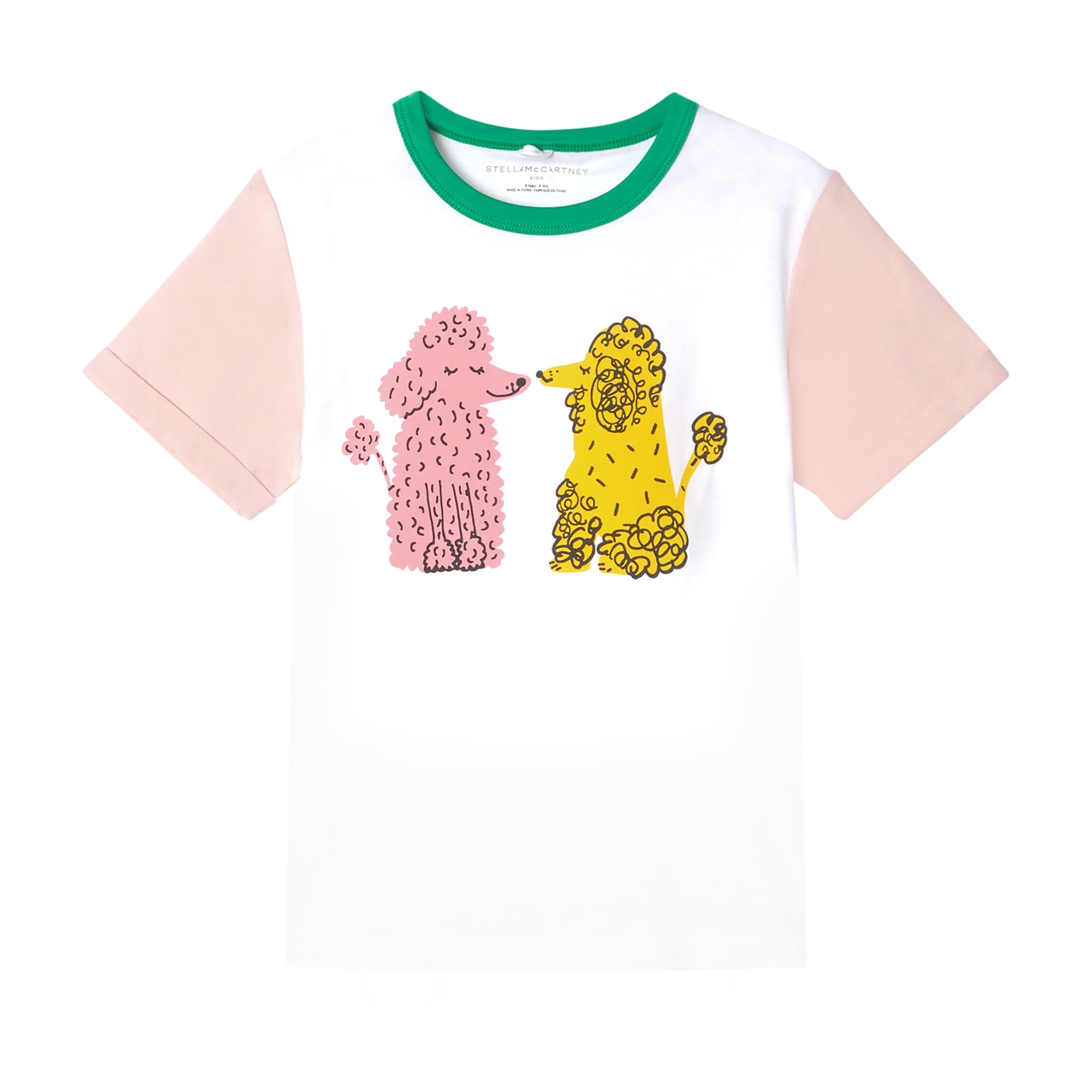 Girls Pink Poodle Cotton T-Shirt