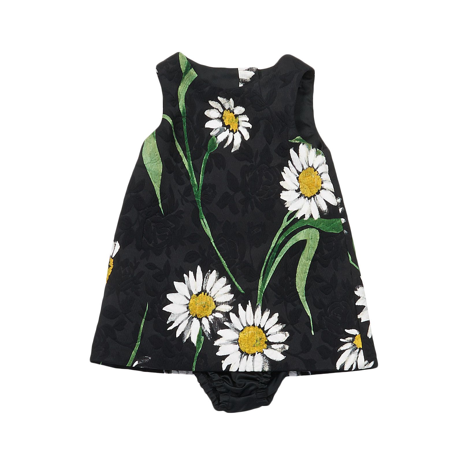 Baby Girls Black Flower Printed Silk Chiffon Dress - CÉMAROSE | Children's Fashion Store - 1