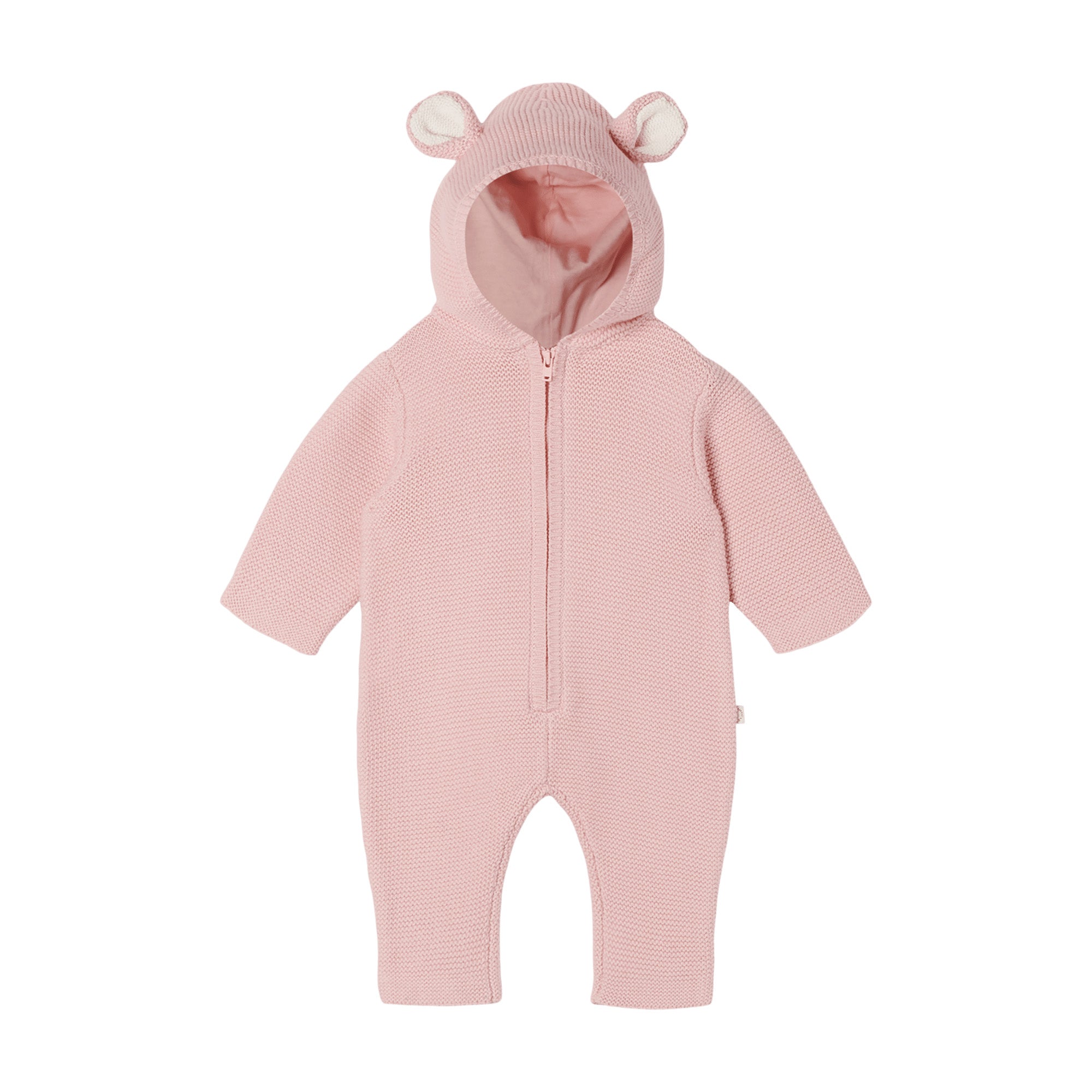 Baby Girls Pink Knit Babysuit