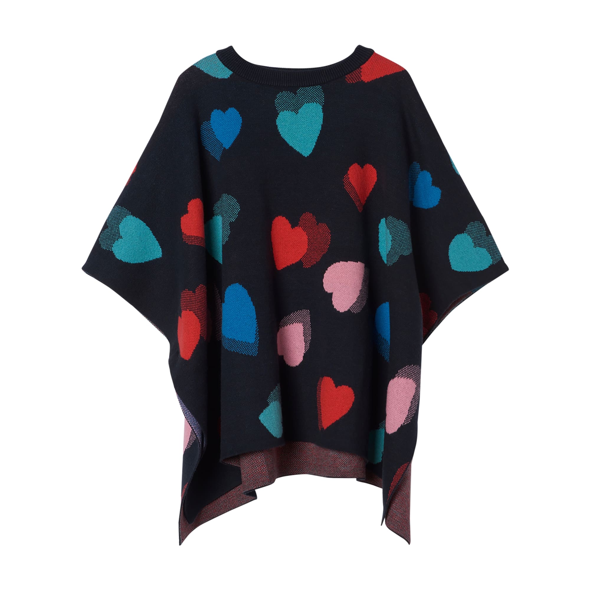 Girls Black Hearts Cape