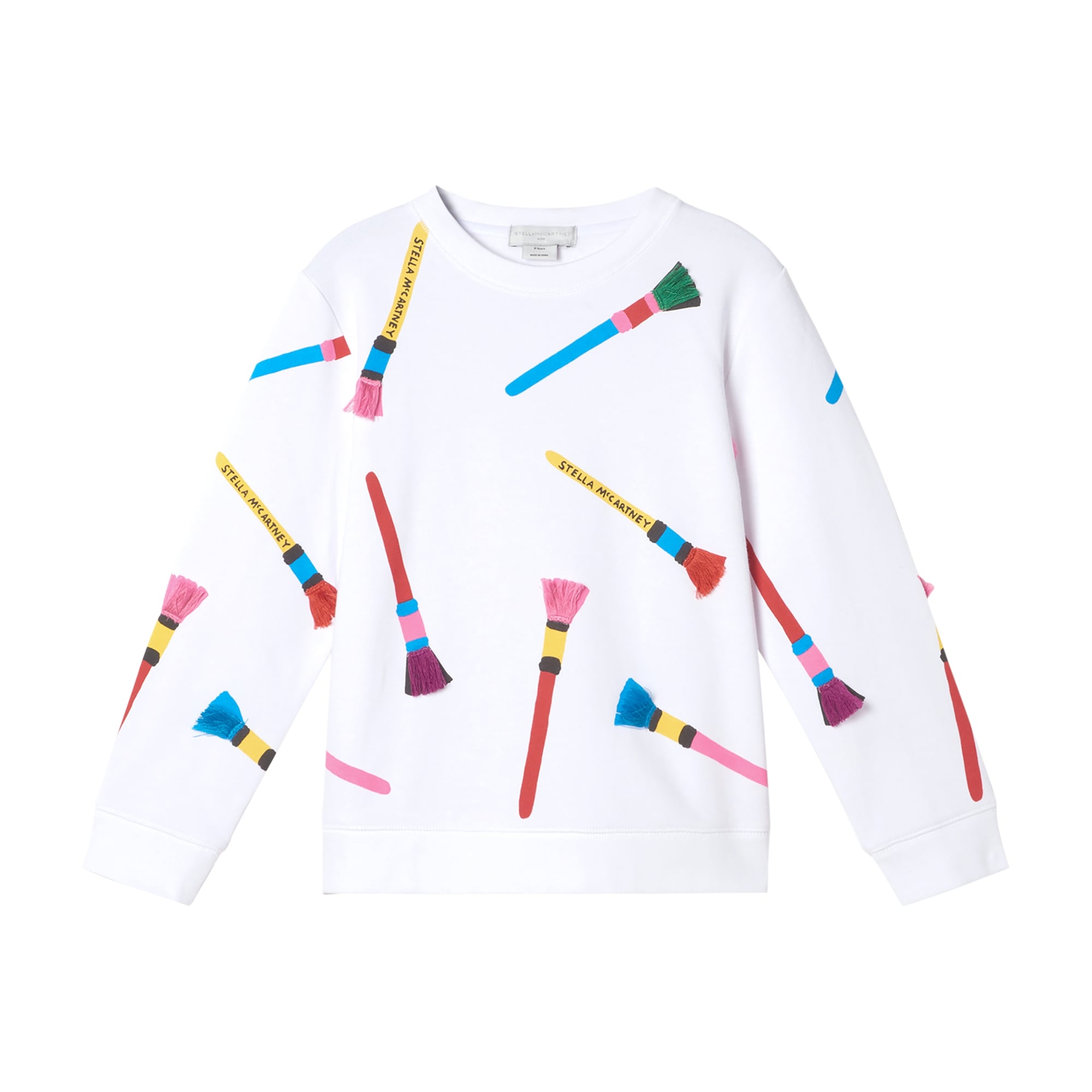 Girls White Pencil Brush Sweatshirt