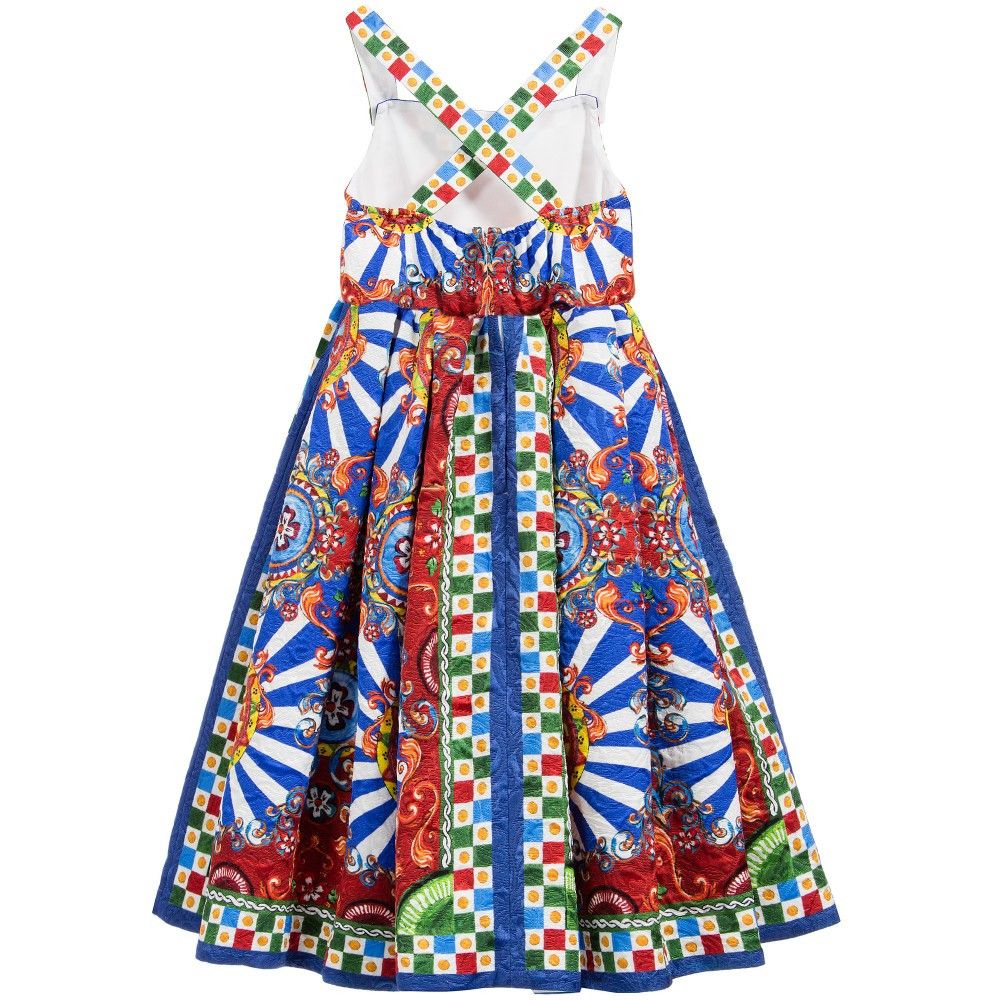 Girls Multicolor Teatro Pupi Printed Sleeveless Dress - CÉMAROSE | Children's Fashion Store - 2