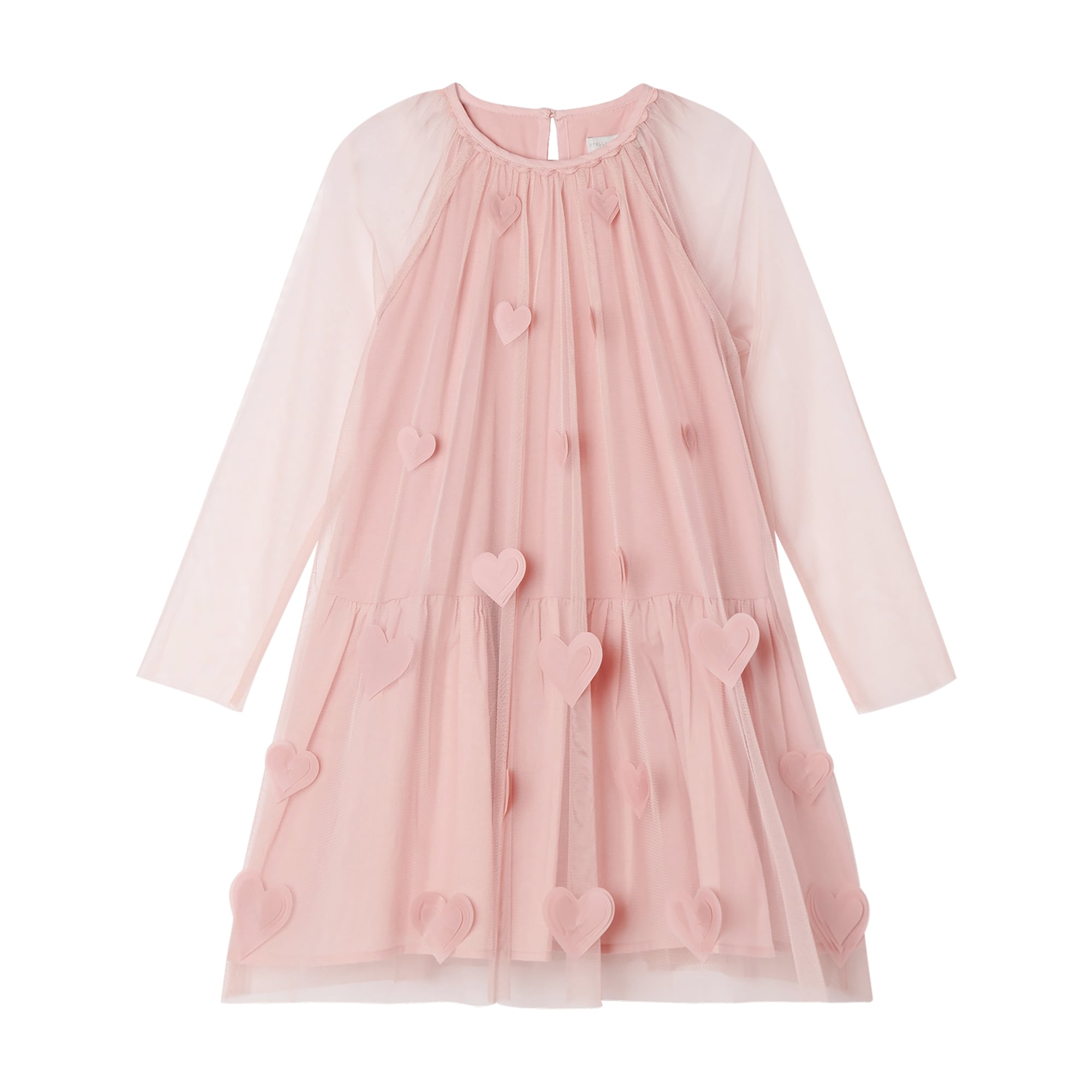 Girls Pink Heart Tulle Dress