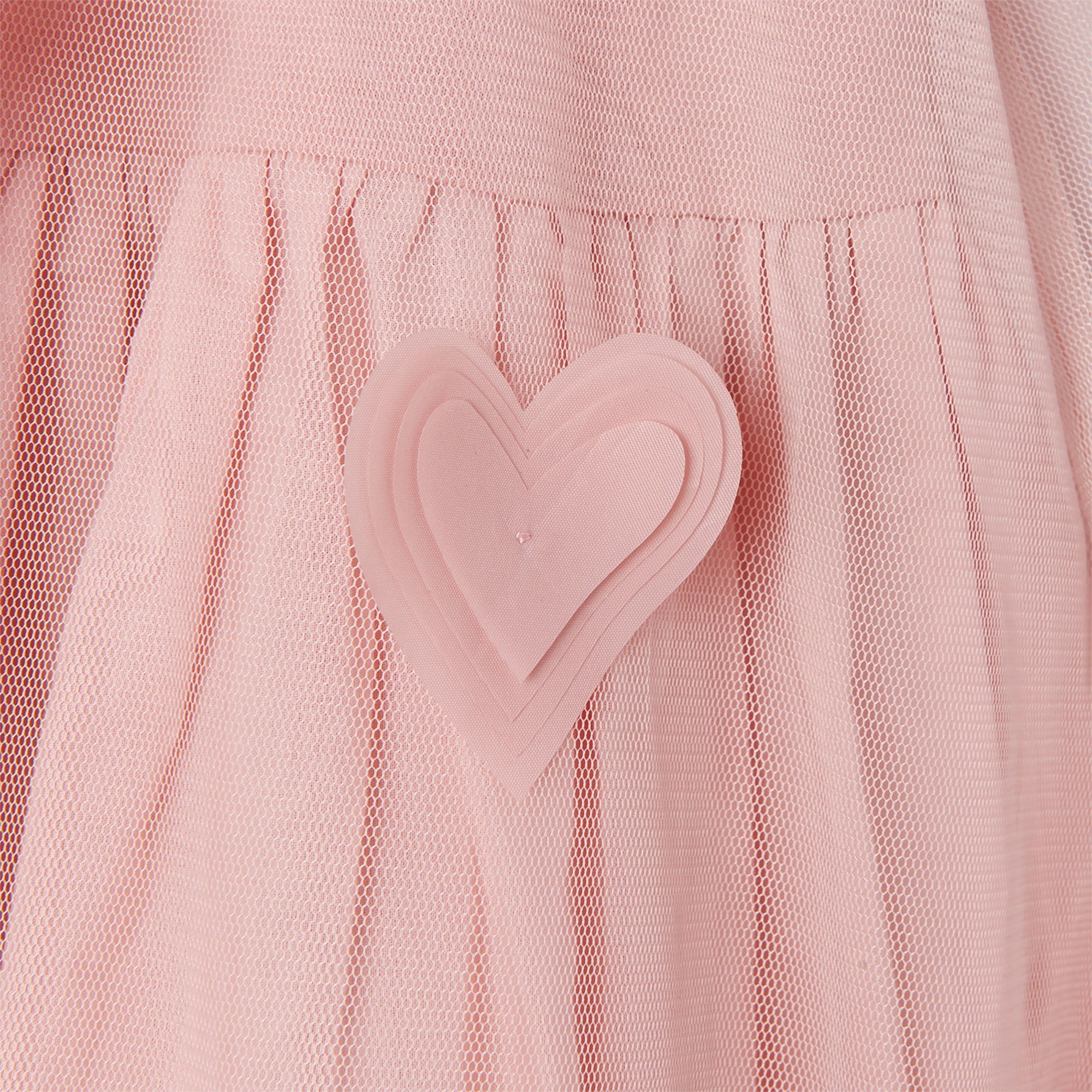 Girls Pink Heart Tulle Dress