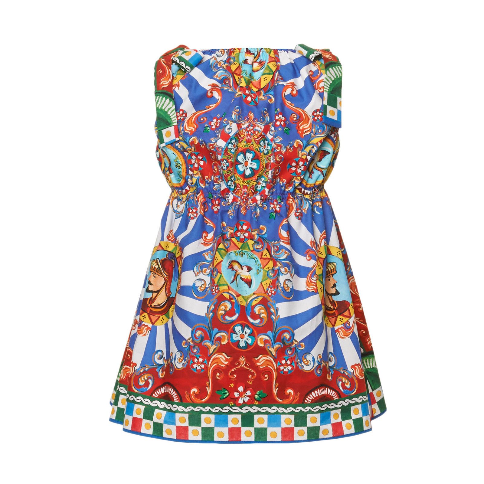Girls Multicolor Teatro Pupi Printed Pinafore Cotton Dress - CÉMAROSE | Children's Fashion Store - 2