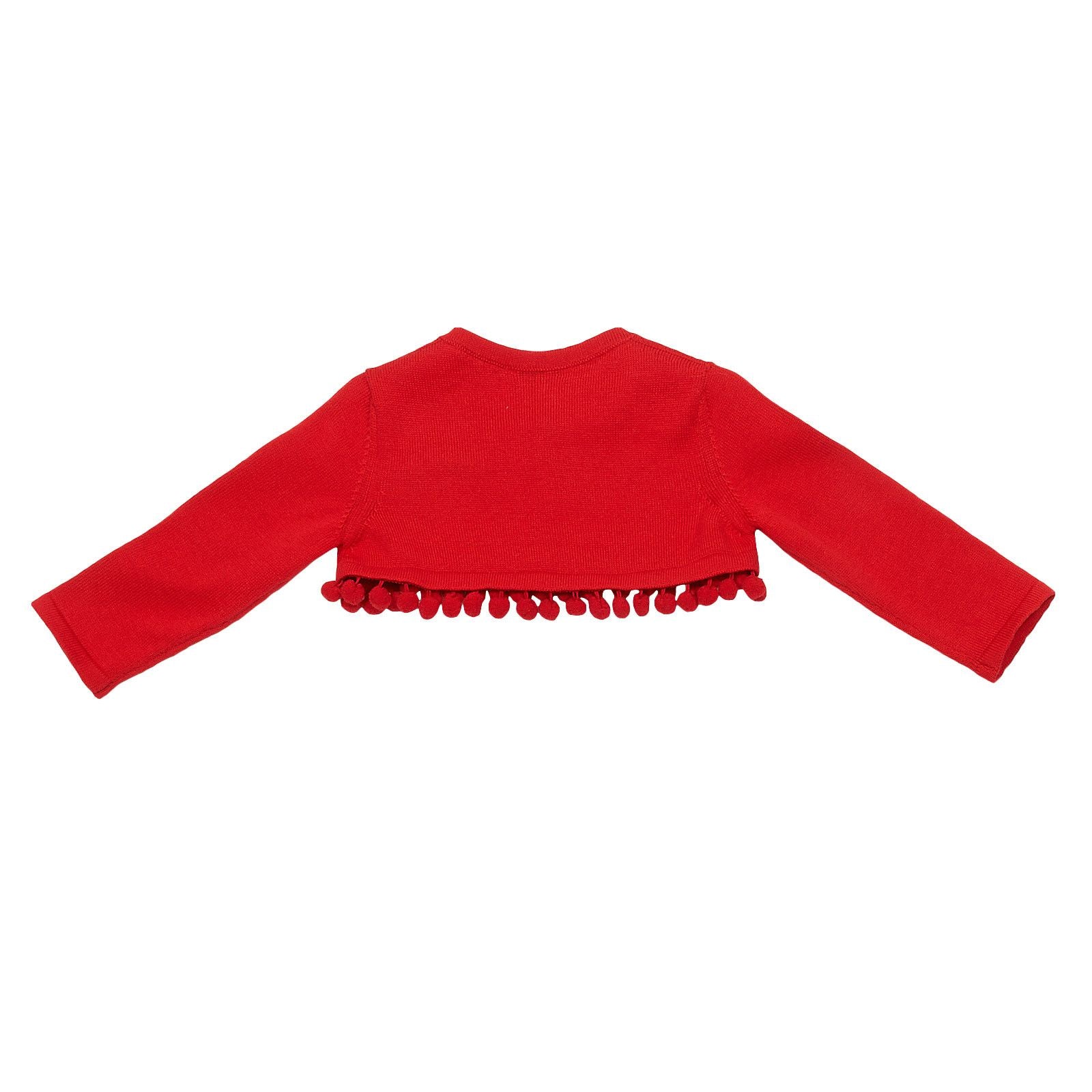 Baby Girls Red Knitted Short Cardigan With Lace Collar - CÉMAROSE | Children's Fashion Store - 2