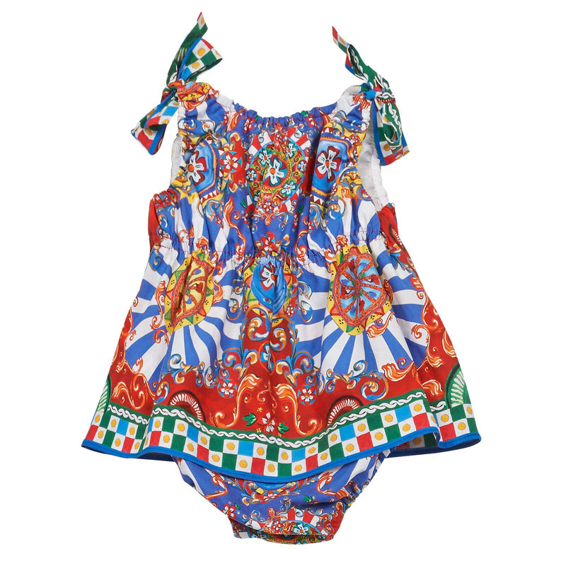 Baby Girls Teatro Pupi Printed Bow Straps Dress - CÉMAROSE | Children's Fashion Store - 2
