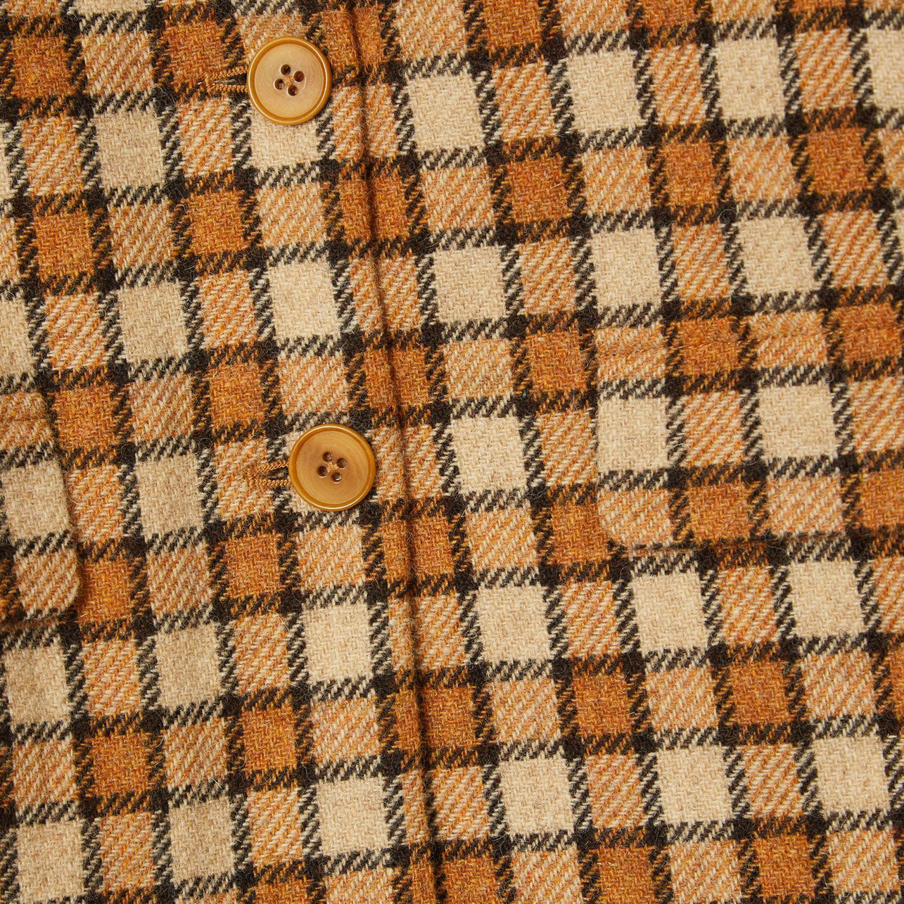 Baby Girls Brown Check Wool Coat