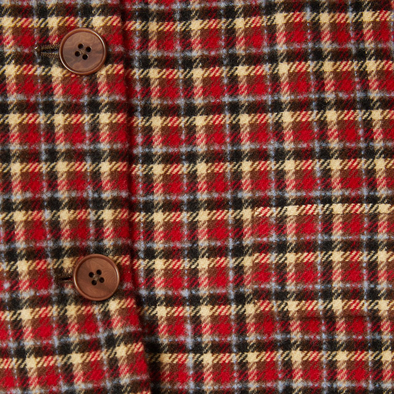 Baby Boys & Girls Red Check Wool Coat